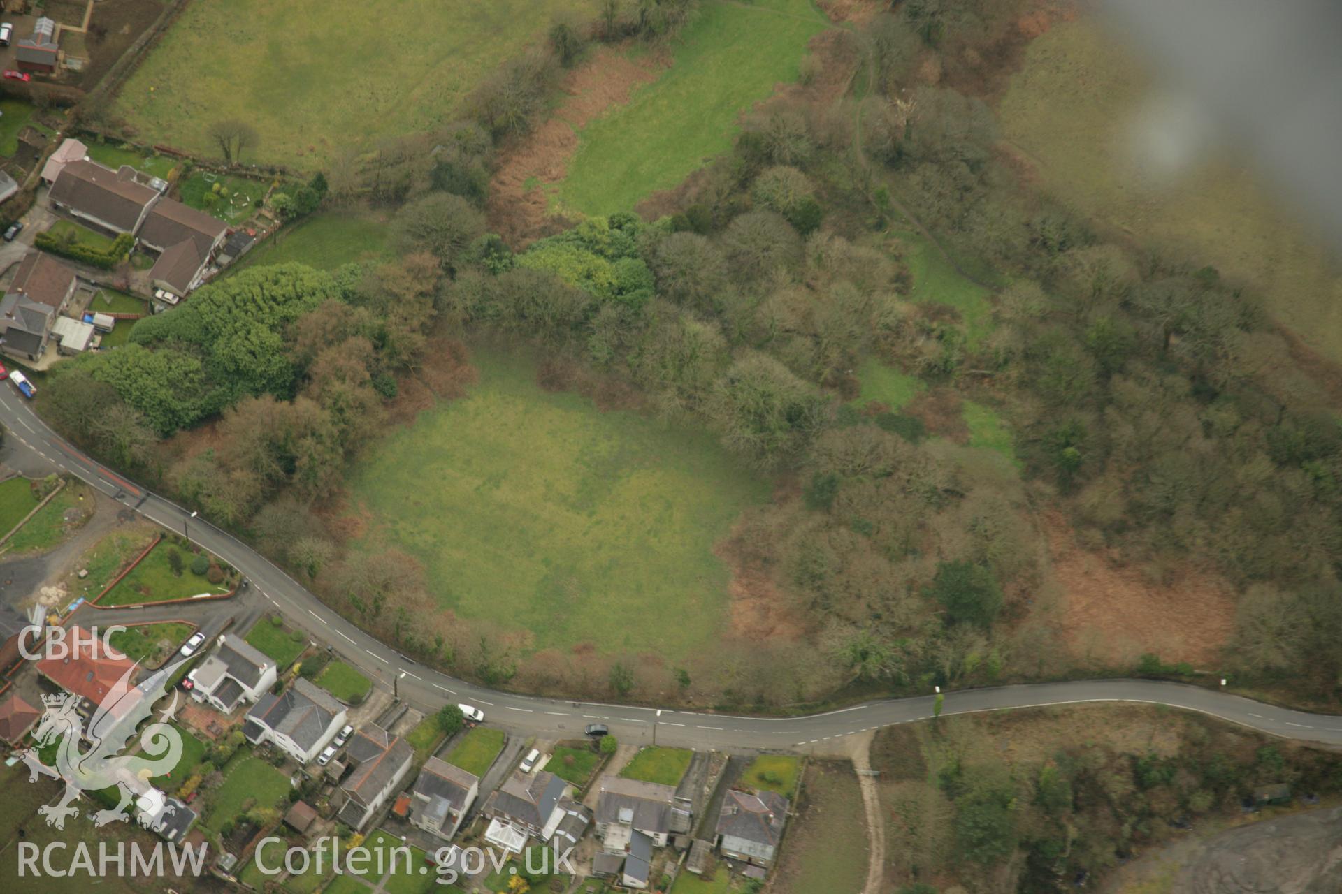 RCAHMW colour oblique aerial photograph of a supposed burial chamber at Pen-yr-Alltwen. Taken on 16 March 2007 by Toby Driver