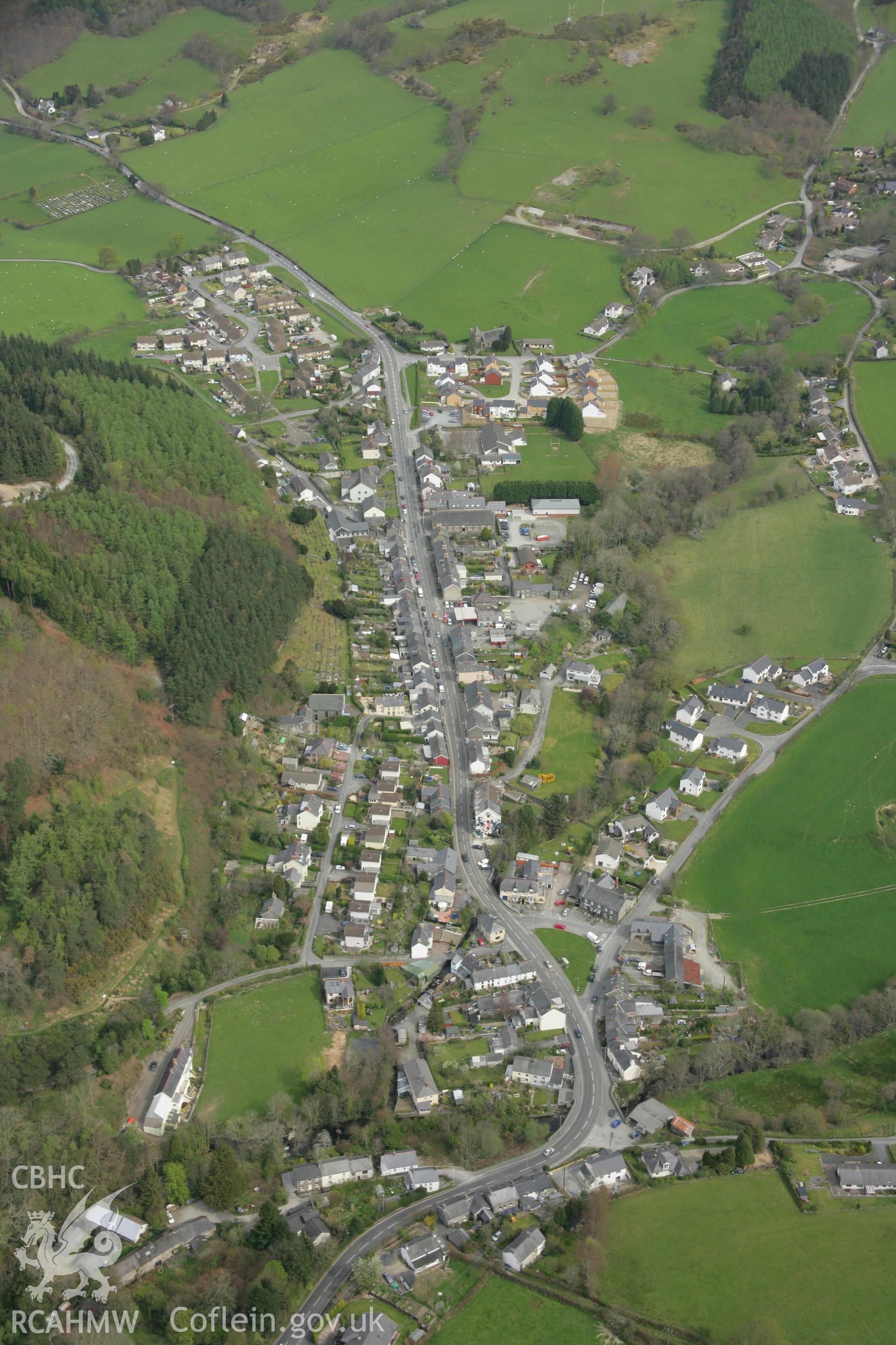 RCAHMW colour oblique aerial photograph of Talybont. Taken on 17 April 2007 by Toby Driver