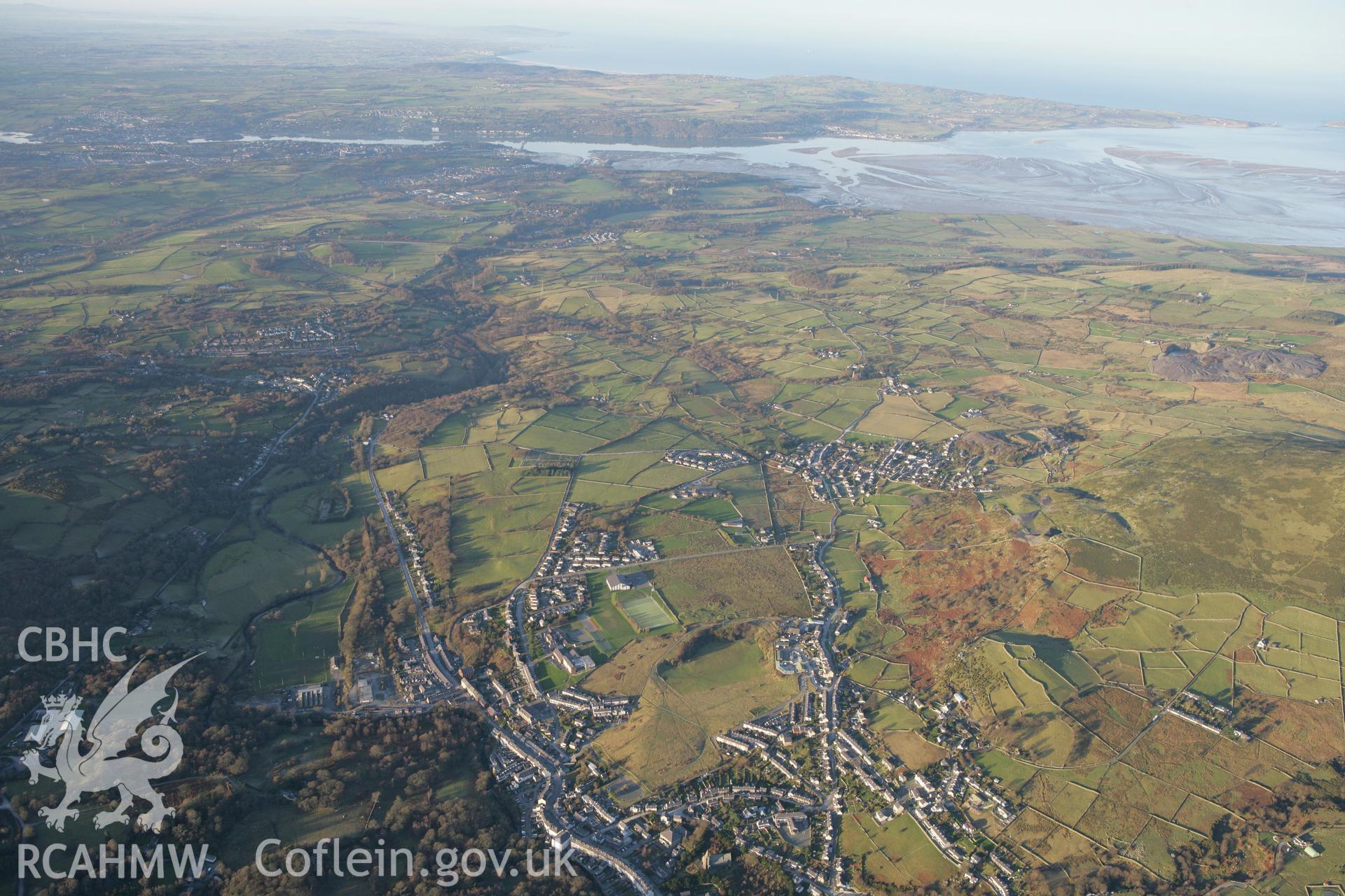 RCAHMW colour oblique photograph of Bethesda from the south-east. Taken by Toby Driver on 20/12/2007.