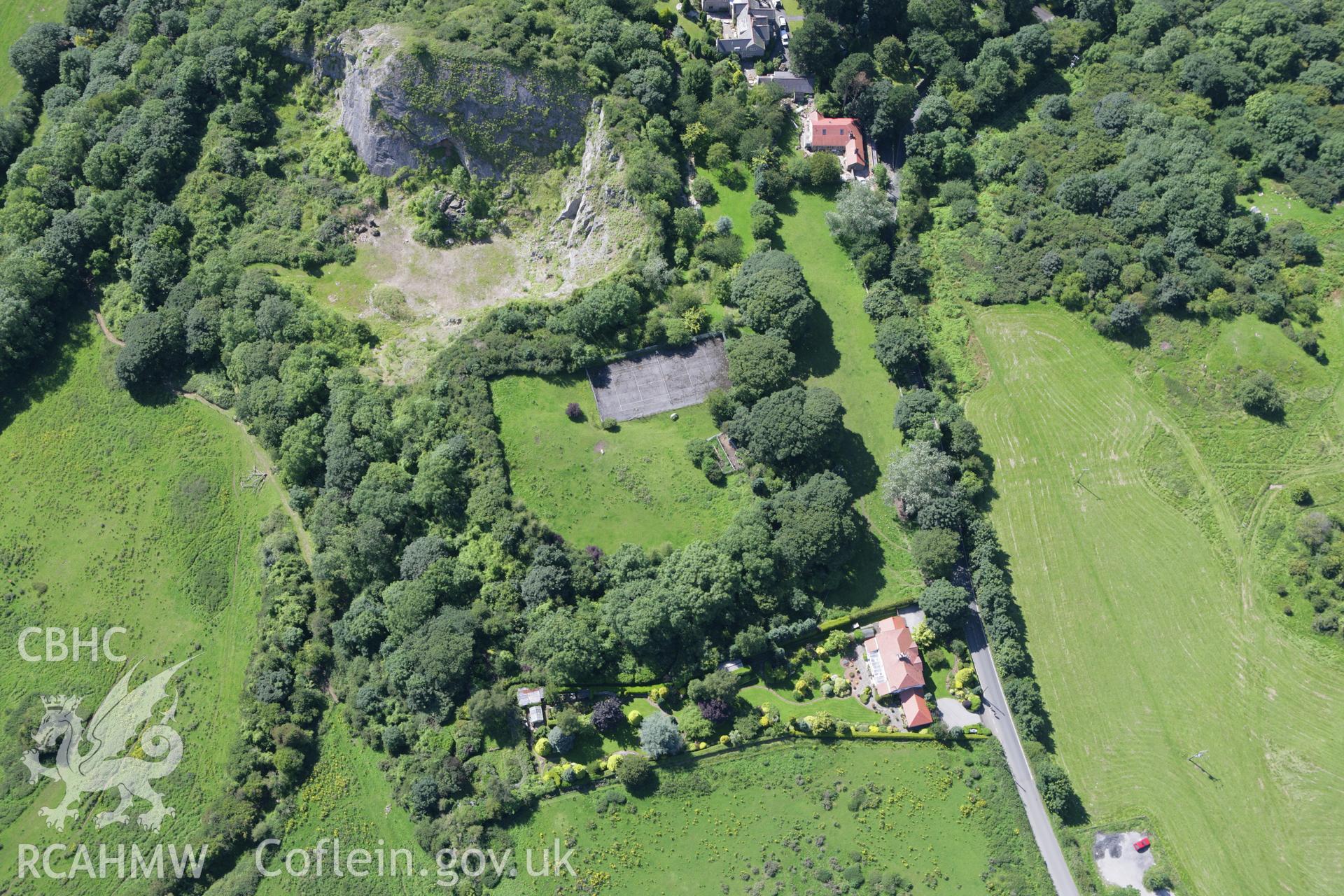 RCAHMW colour oblique aerial photograph of Dyserth Castle. Taken on 31 July 2007 by Toby Driver