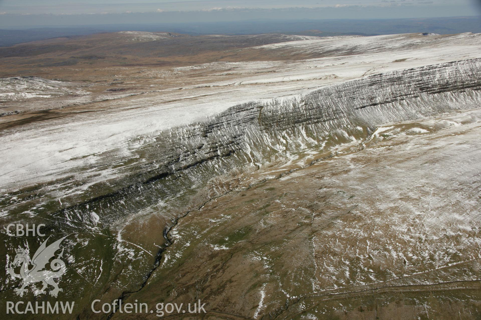 RCAHMW colour oblique aerial photograph of Twr-y-Fan Foel Cairn, Fan Hir viewed from the south. Taken on 21 March 2007 by Toby Driver