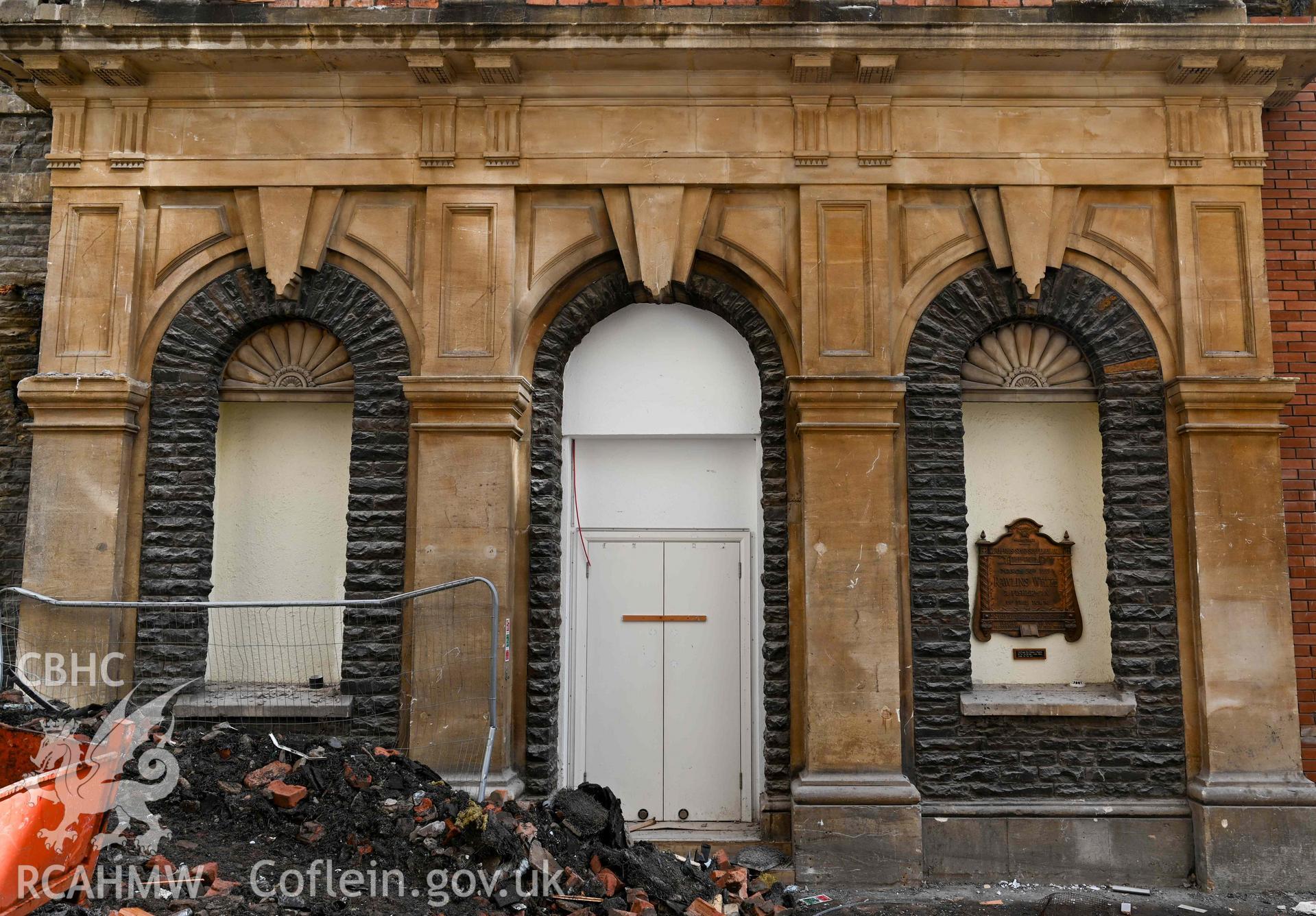 Bethany English Baptist Chapel - Detailed ground floor view of the front of the chapel, taken from South-West