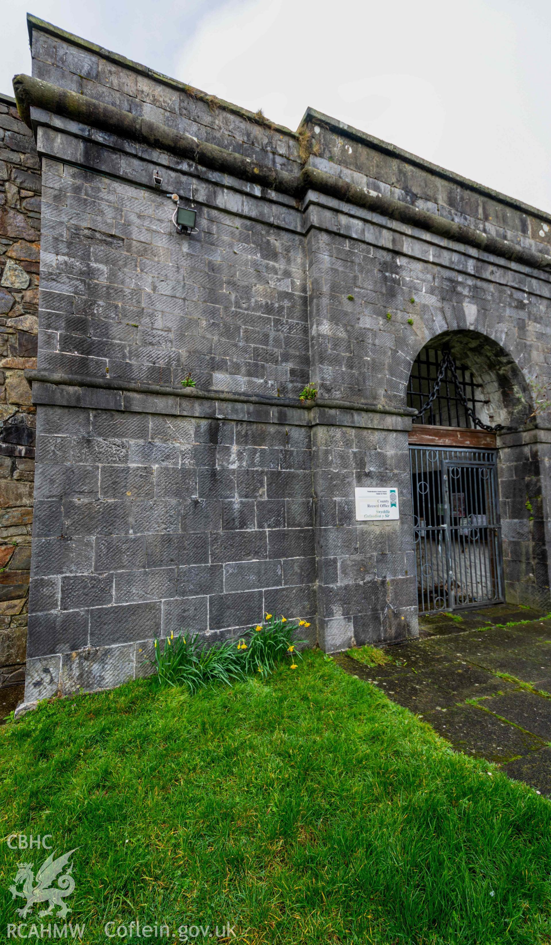 Gaol (Former) - Angled view of the front entrance to the building, taken from South-West