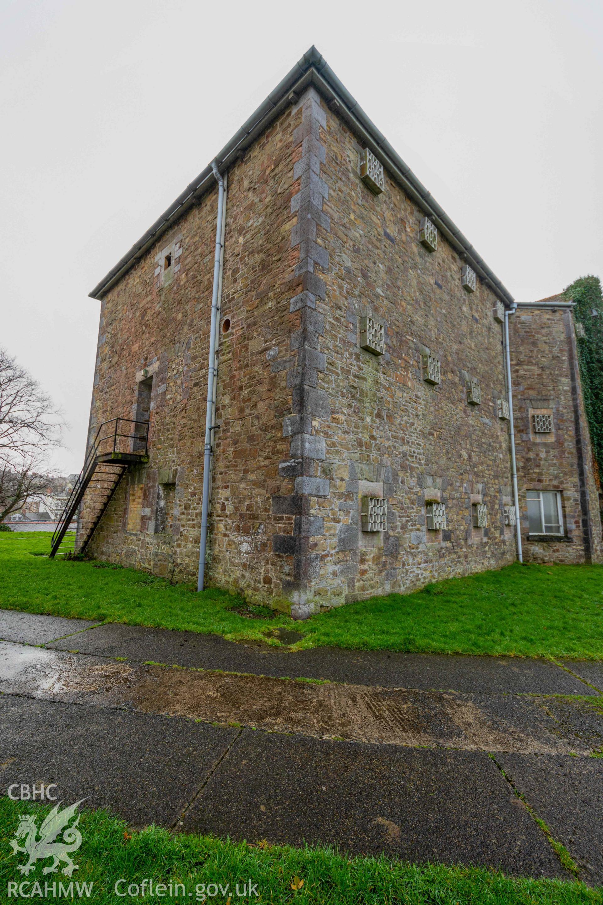 Gaol (Former) - Angled view of the side and rear of the building, taken from North-East