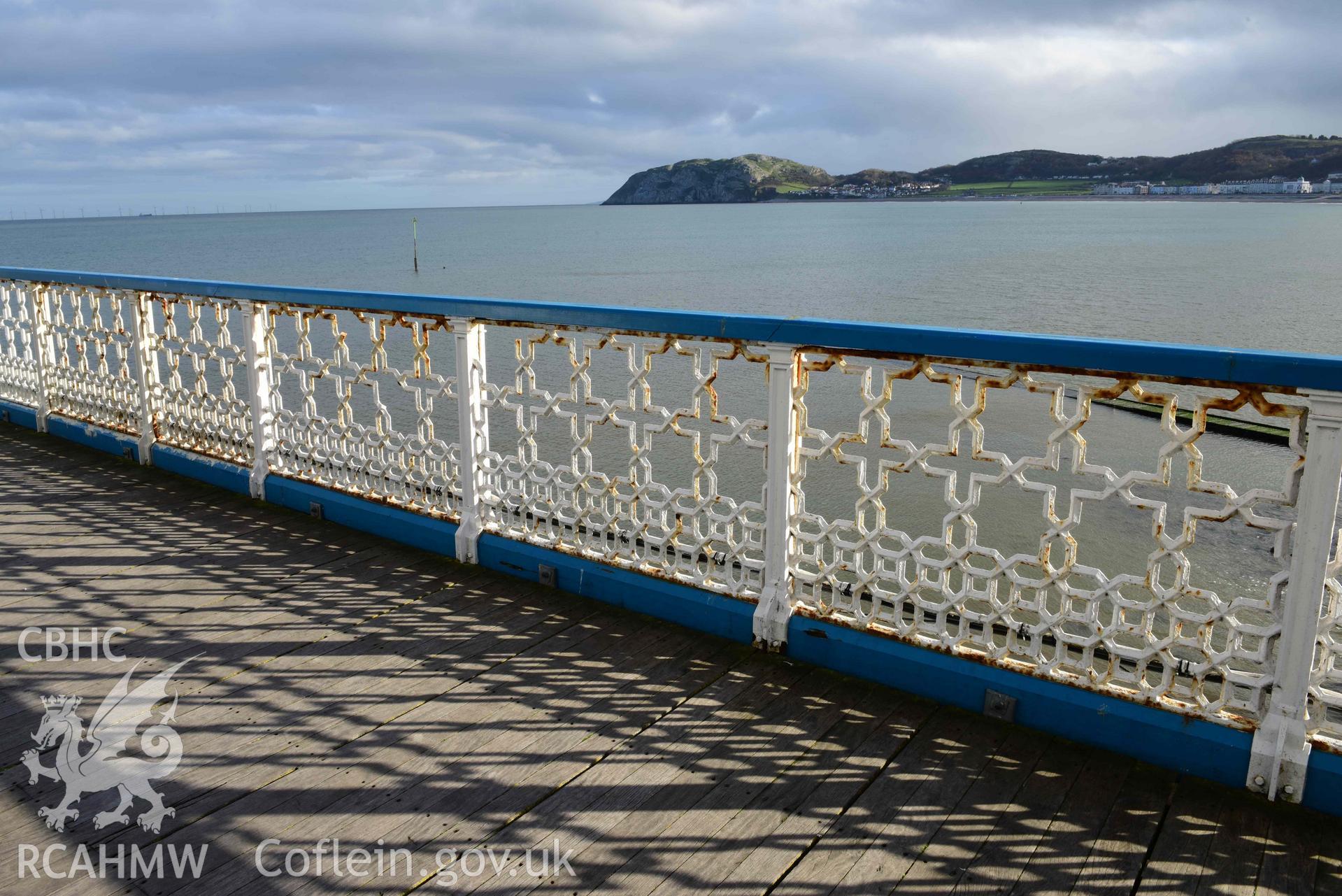 Llandudno Pier: view looking east with Charles Driver's Islamic-inspired cast iron railings