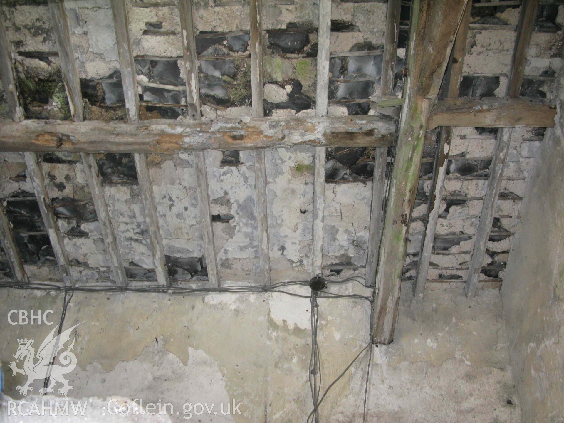 Internal view from a photographic survey of Cororion Cottage, Lôn Y Wern, Tregarth, carried out as part of planning conditions in 2024.