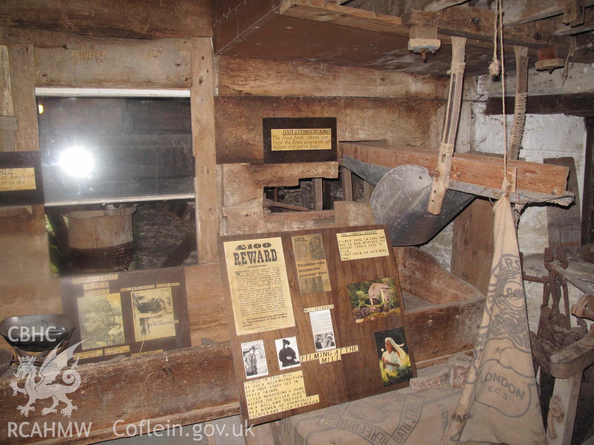 Cenarth Mill, interior - display boards