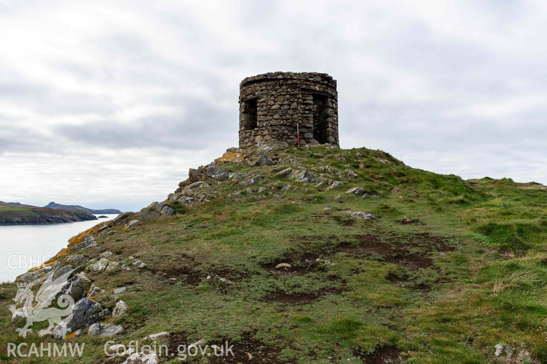 Abereiddi Tower. View from the east (with scale).