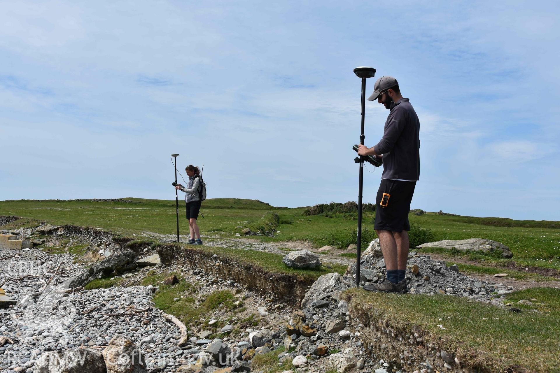 GNSS recording of the Henllwyn erdoing Isthmus by CHERISH in May 2019.