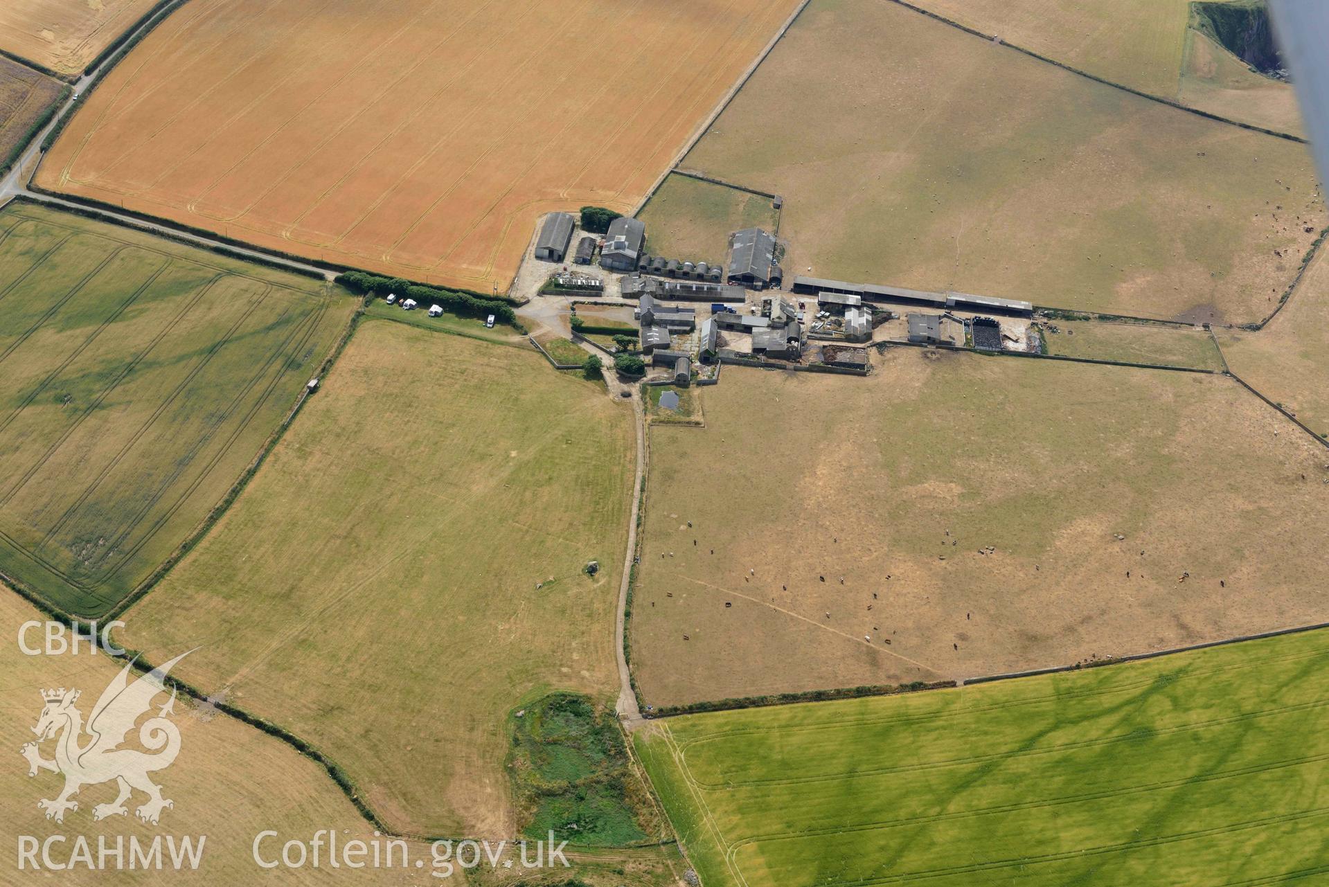 RCAHMW colour oblique aerial photograph of Carreg sampson taken on 11 July 2018 by Toby Driver