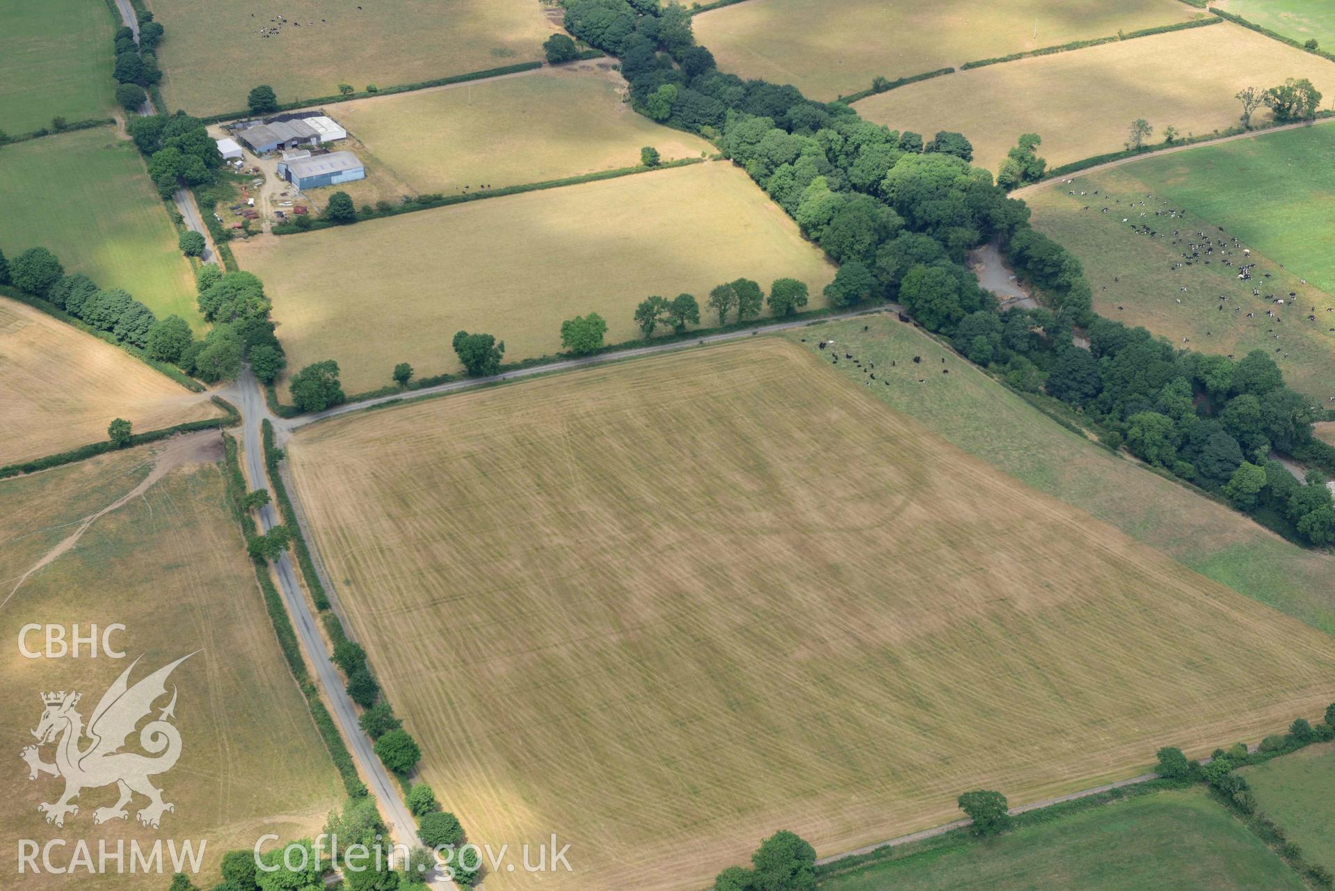 RCAHMW colour oblique aerial photograph of Southfield enclosure taken on 11 July 2018 by Toby Driver