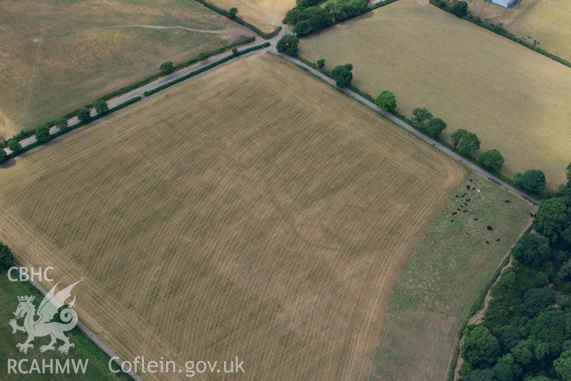 RCAHMW colour oblique aerial photograph of Southfield enclosure taken on 11 July 2018 by Toby Driver