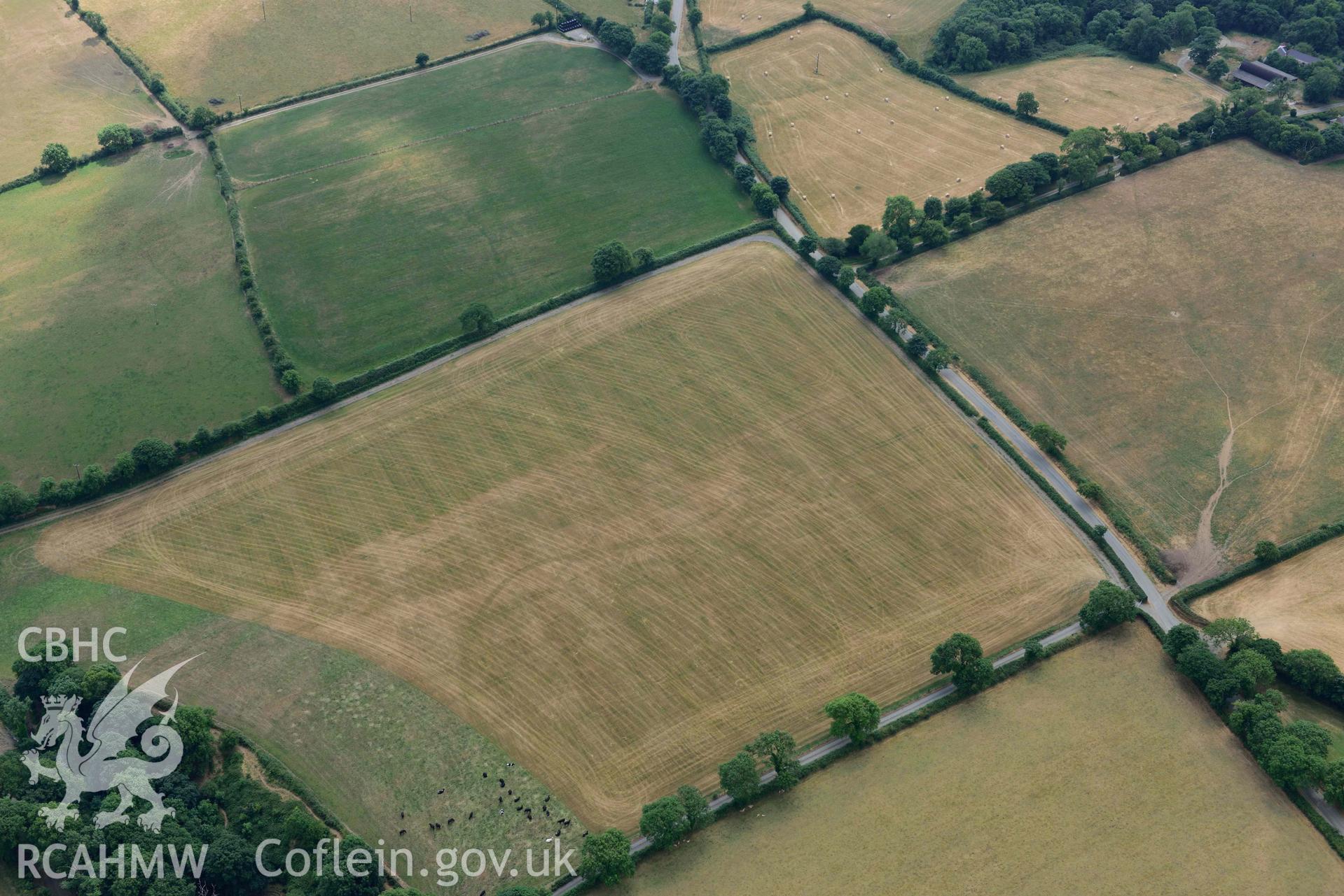 RCAHMW colour oblique aerial photograph of Southfield enclosure taken on 11 July 2018 by Toby Driver