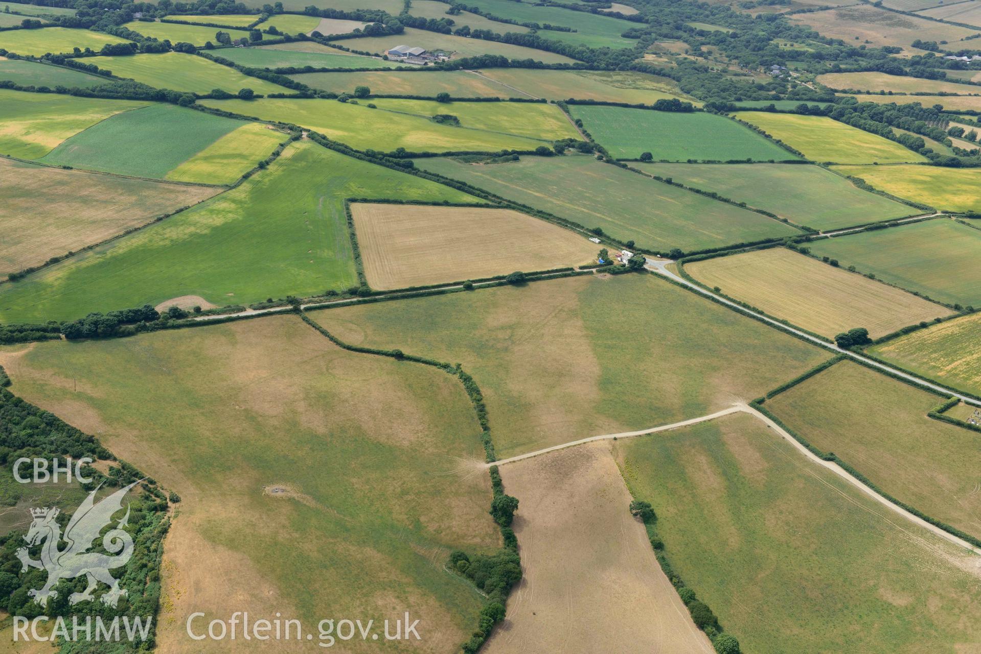 RCAHMW colour oblique aerial photograph of Post-goch enclosure taken on 11 July 2018 by Toby Driver