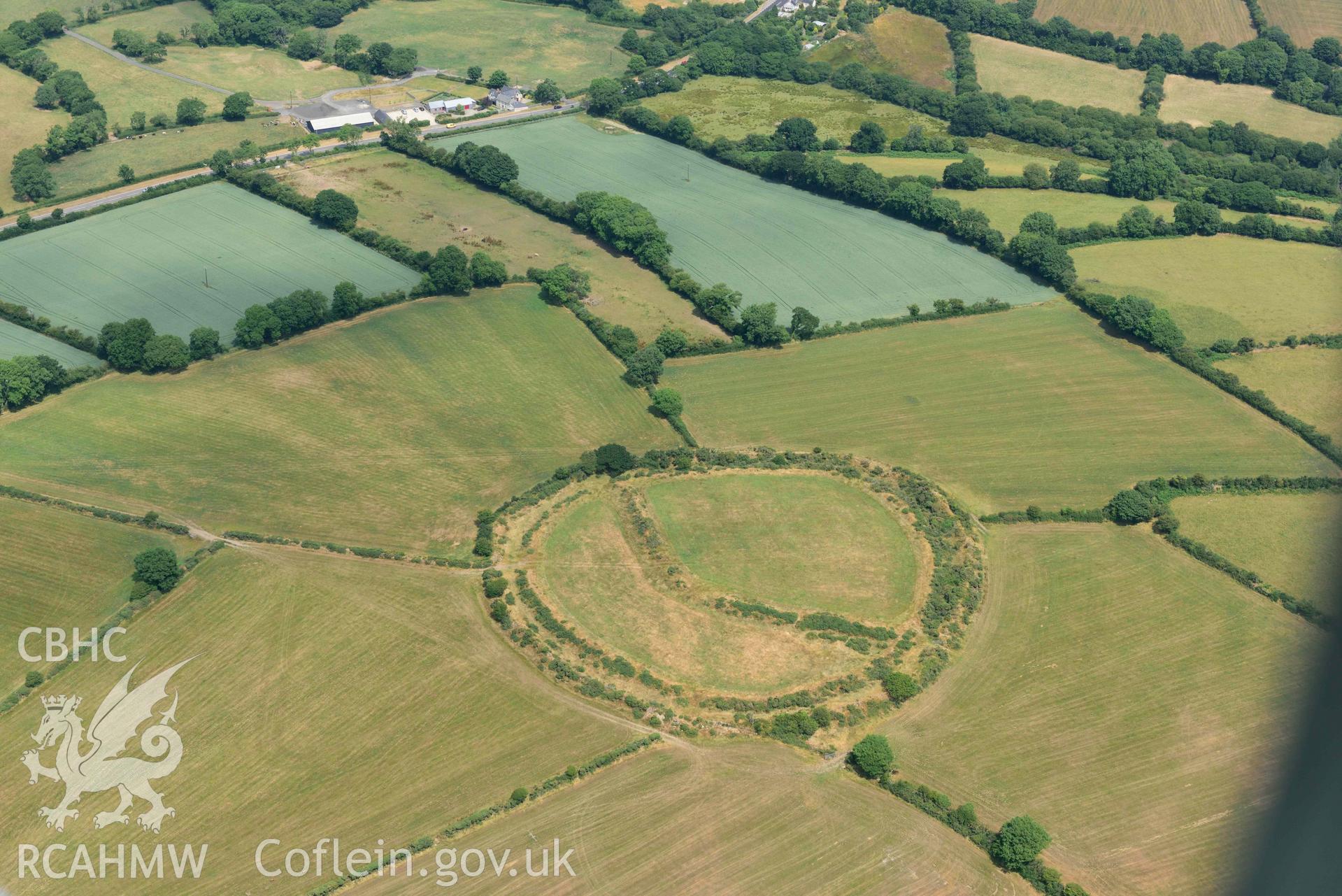 RCAHMW colour oblique aerial photograph of Castell Mawr taken on 11 July 2018 by Toby Driver