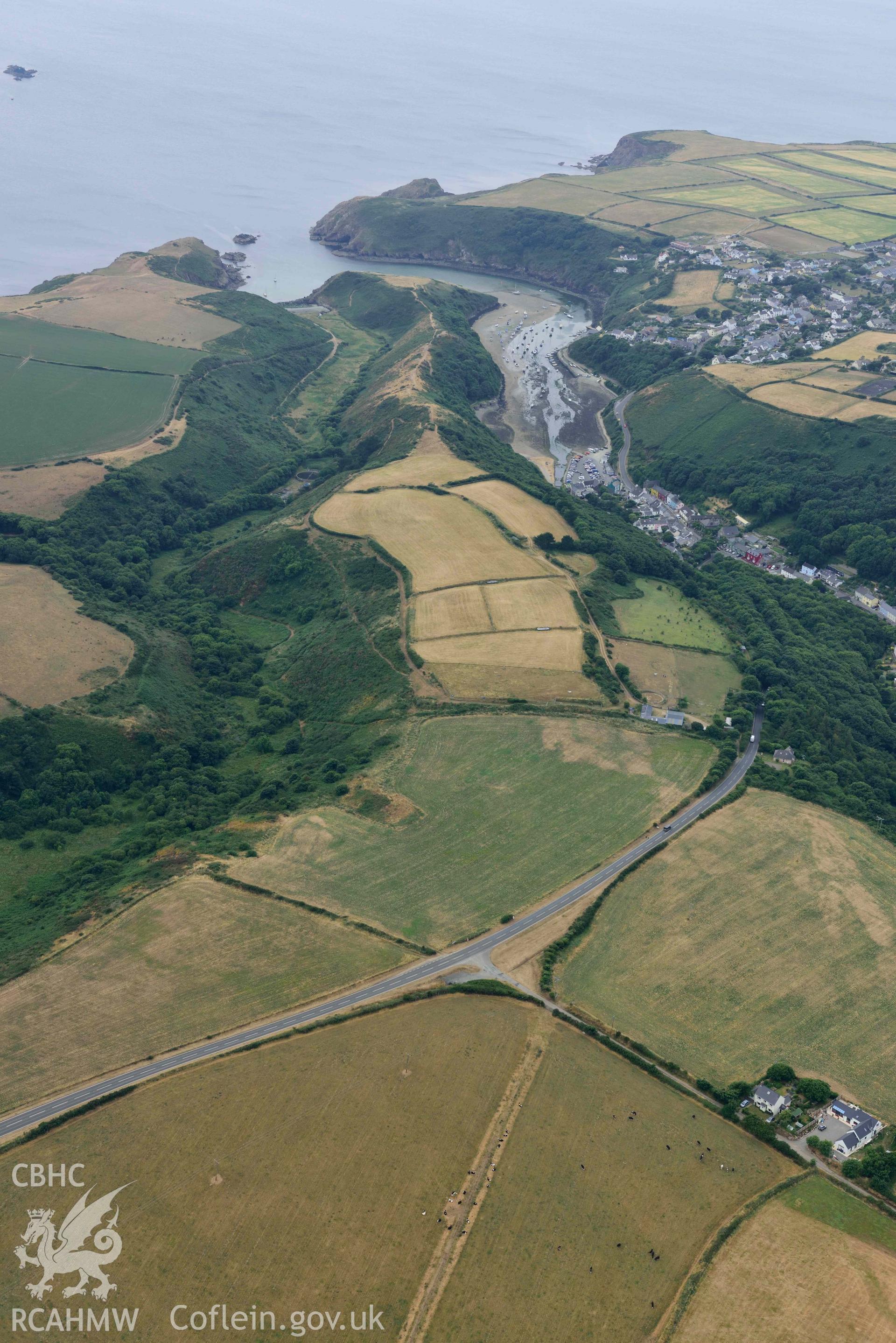 RCAHMW colour oblique aerial photograph of Gribin Ridge fort taken on 11 July 2018 by Toby Driver