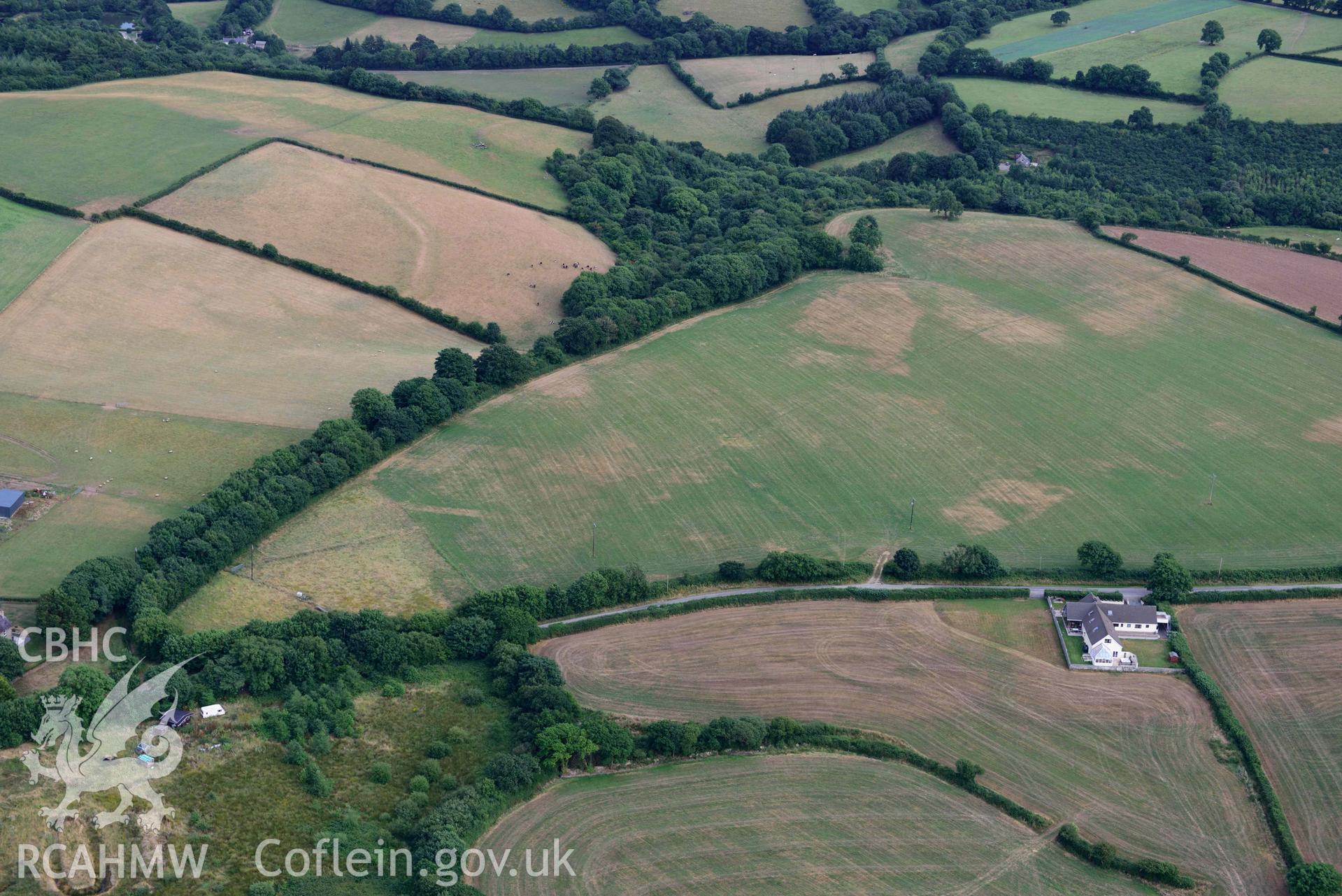 RCAHMW colour oblique aerial photograph of RR W of Carm at Broadway taken on 17 July 2018 by Toby Driver