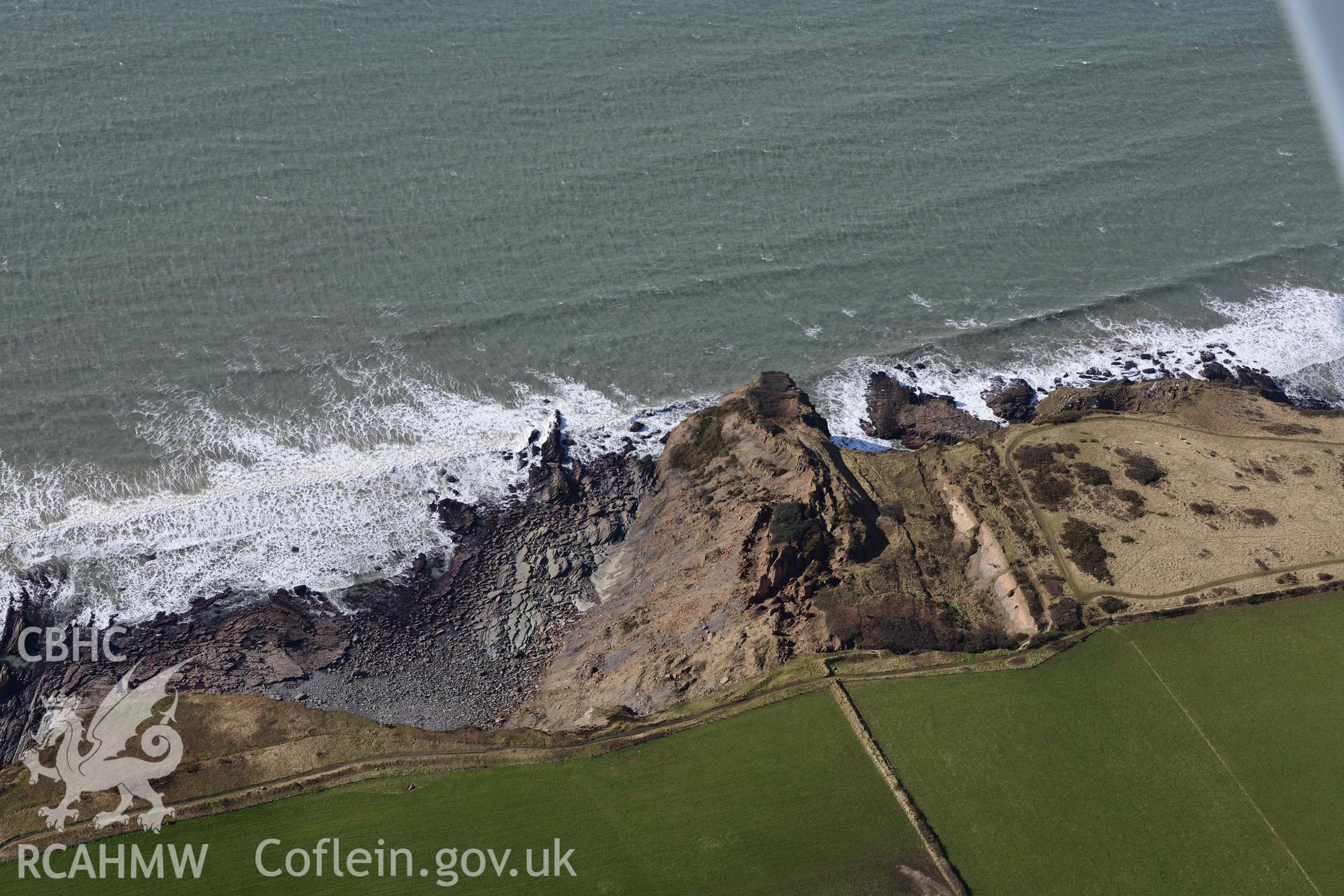 RCAHMW colour oblique aerial photograph of Black Point Rath taken on 4 March 2022 by Toby Driver ((SM859152)