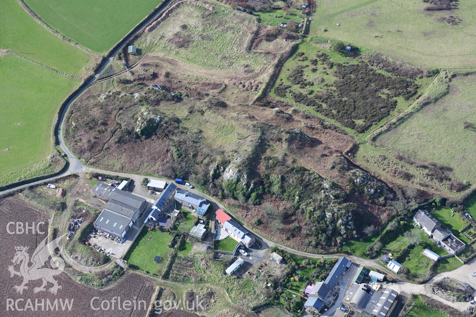 RCAHMW colour oblique aerial photograph of Clegyr-Boia defended settlement taken on 4 March 2022 by Toby Driver ((SM737250)