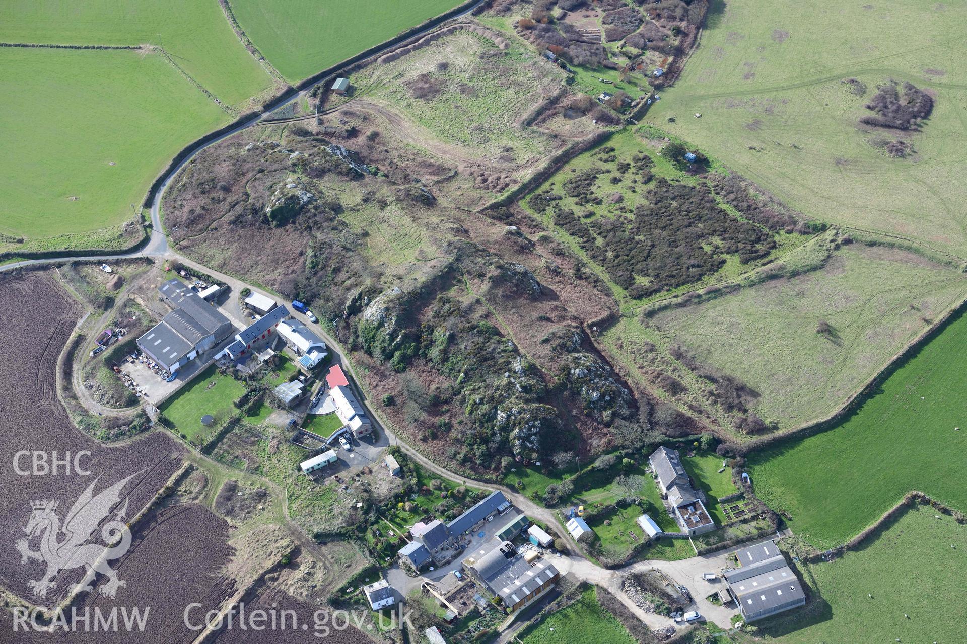 RCAHMW colour oblique aerial photograph of Clegyr-Boia defended settlement taken on 4 March 2022 by Toby Driver ((SM737250)