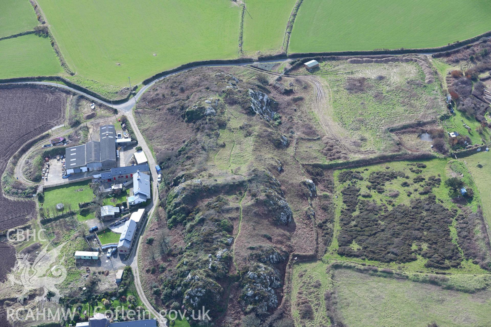 RCAHMW colour oblique aerial photograph of Clegyr-Boia defended settlement taken on 4 March 2022 by Toby Driver ((SM737250)