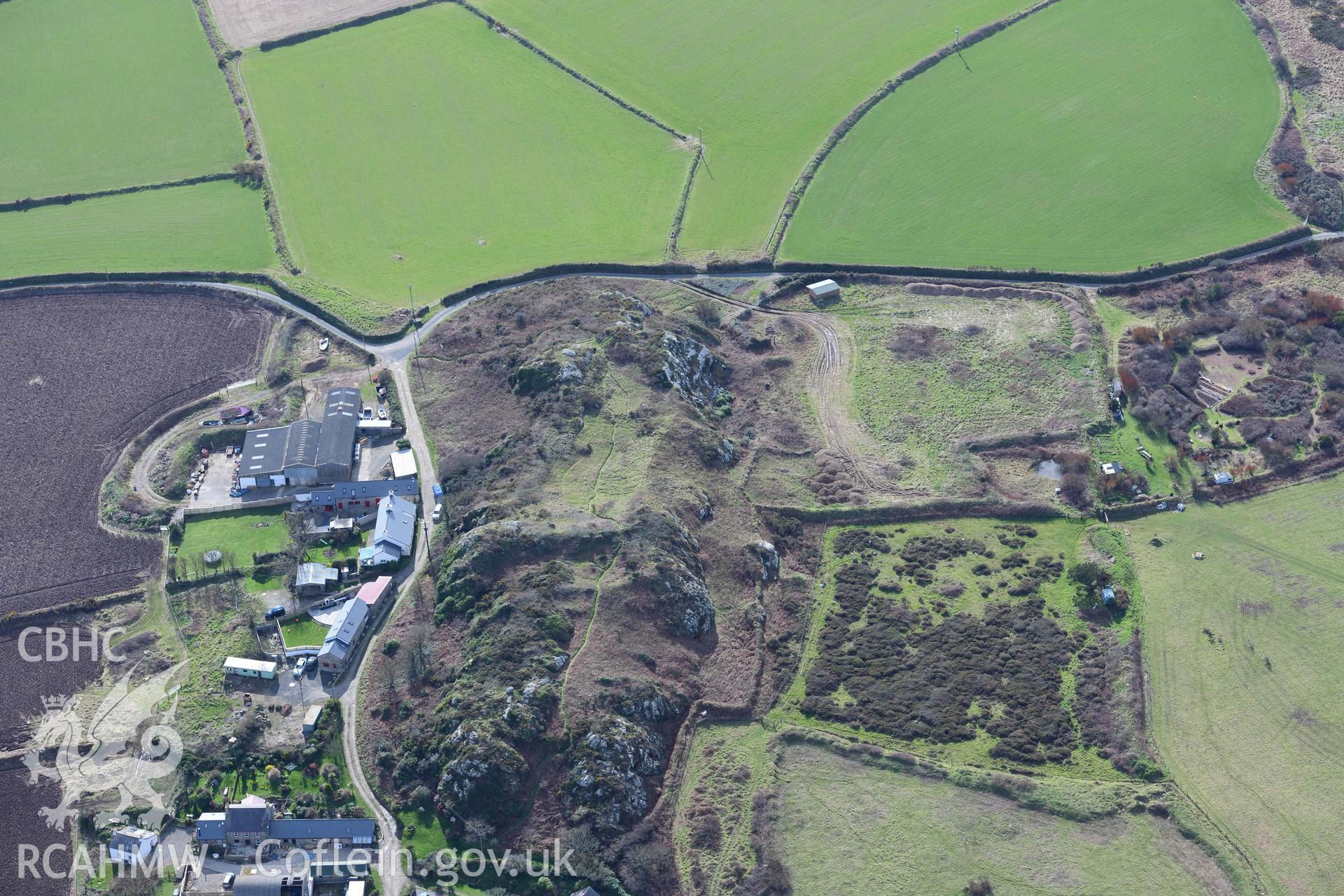 RCAHMW colour oblique aerial photograph of Clegyr-Boia defended settlement taken on 4 March 2022 by Toby Driver ((SM737250)