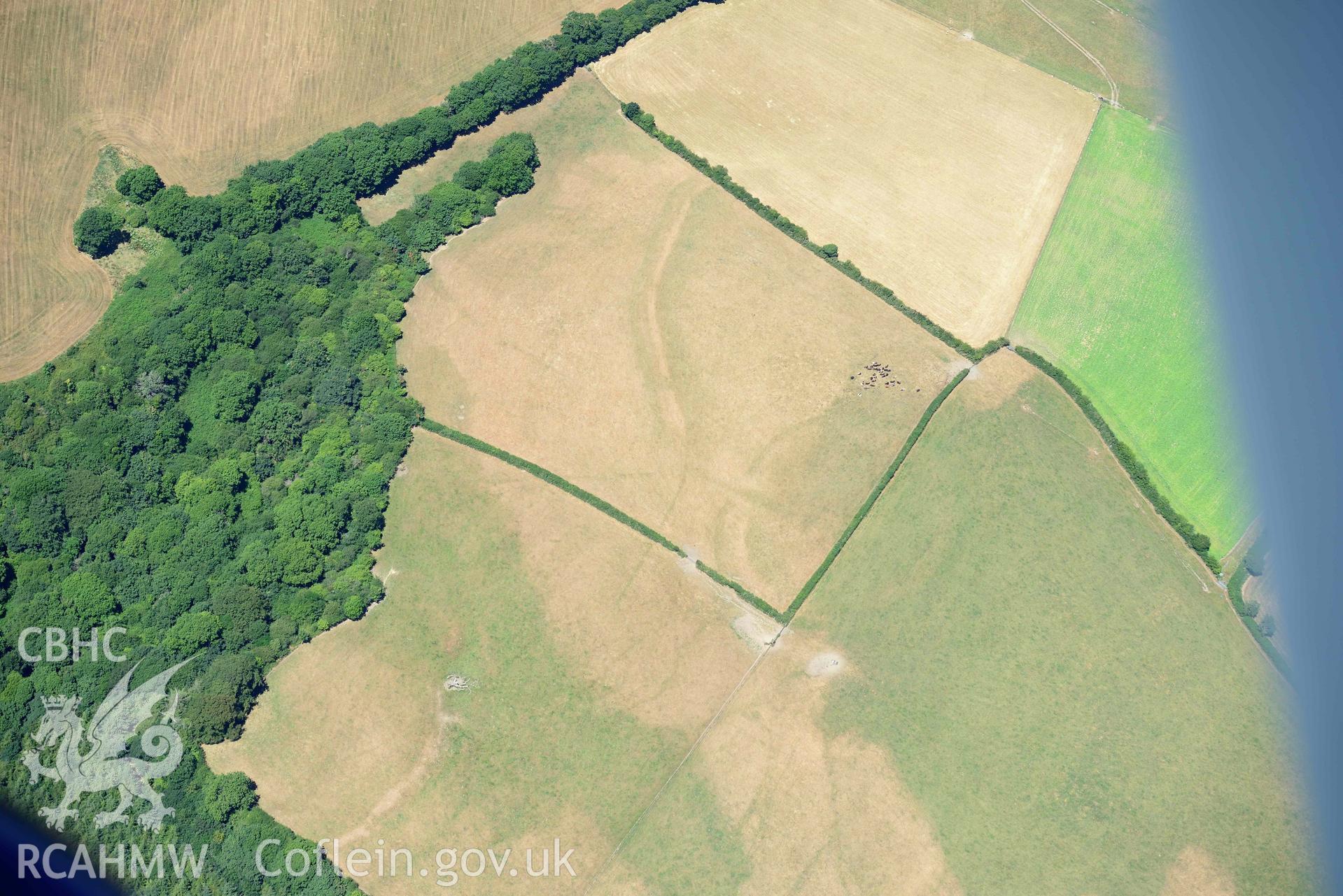 RCAHMW colour oblique aerial photograph of Pilcornswell and Broadway taken on 9 July 2018 by Toby Driver