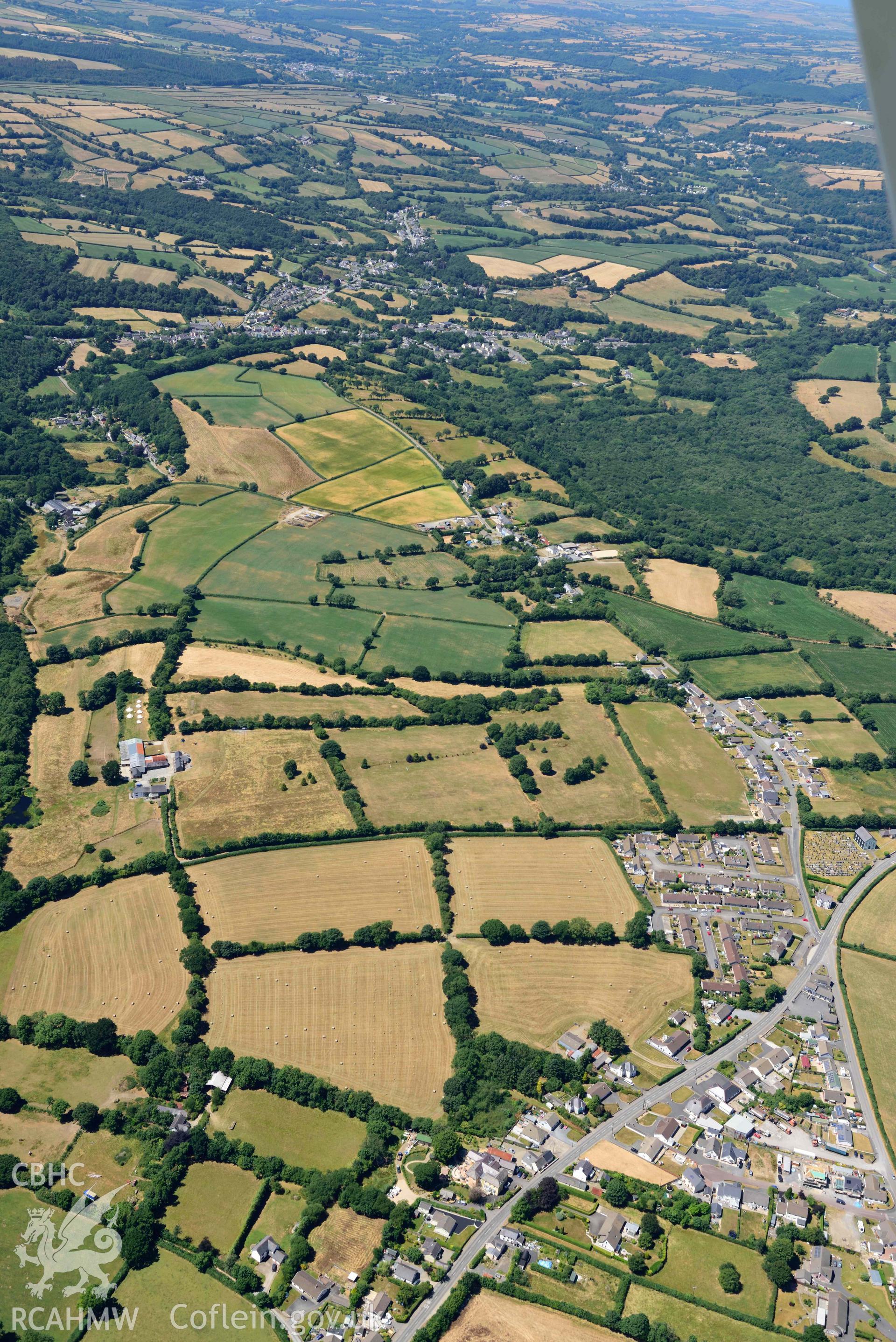 RCAHMW colour oblique aerial photograph of  Saron and chapel taken on 9 July 2018 by Toby Driver