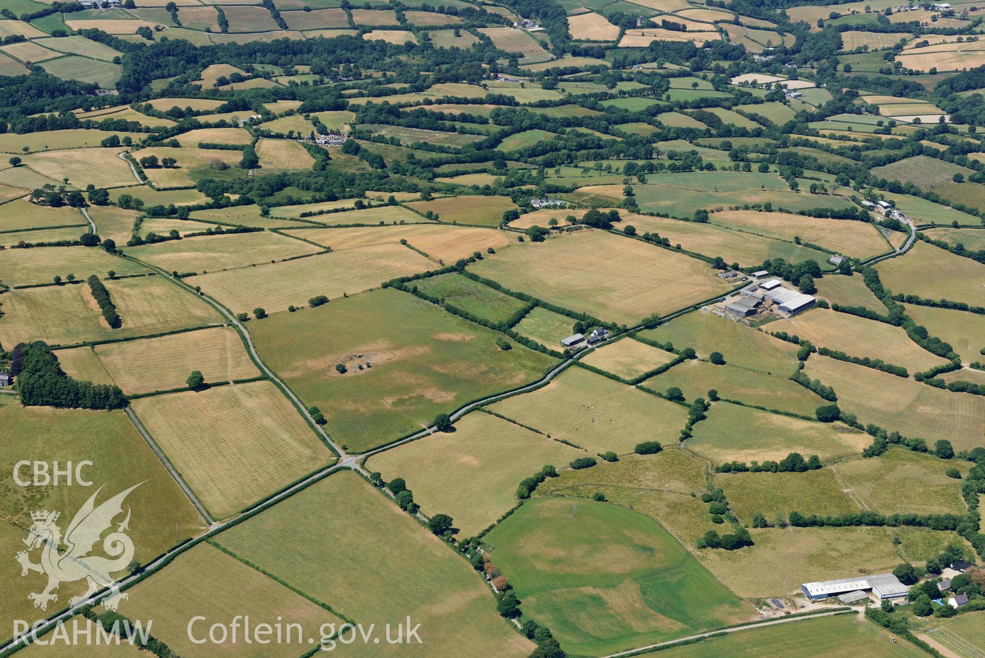 RCAHMW colour oblique aerial photograph of Sarn Helen Roman road section taken on 9 July 2018 by Toby Driver