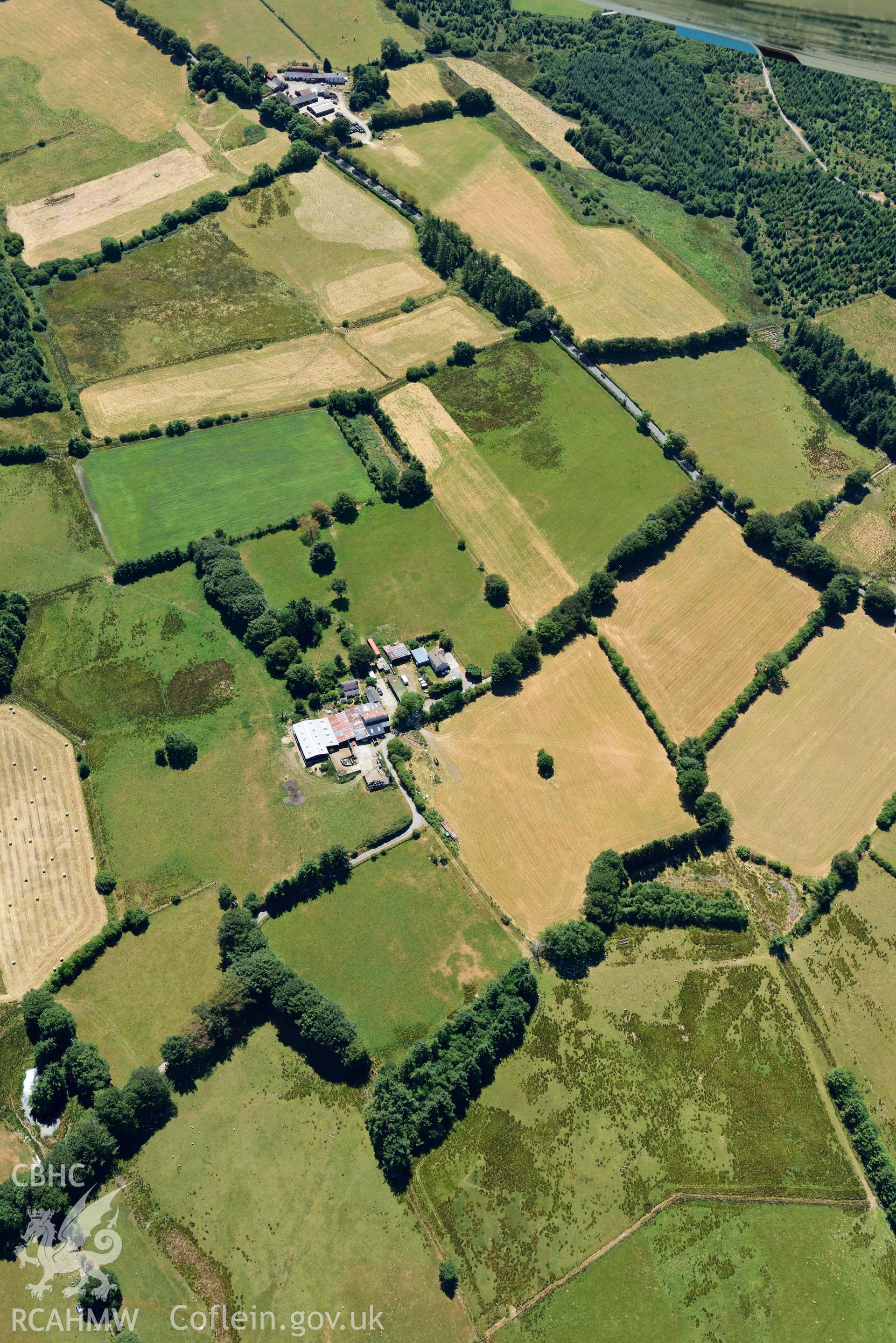 RCAHMW colour oblique aerial photograph of Sarn Helen at Taihirion taken on 9 July 2018 by Toby Driver