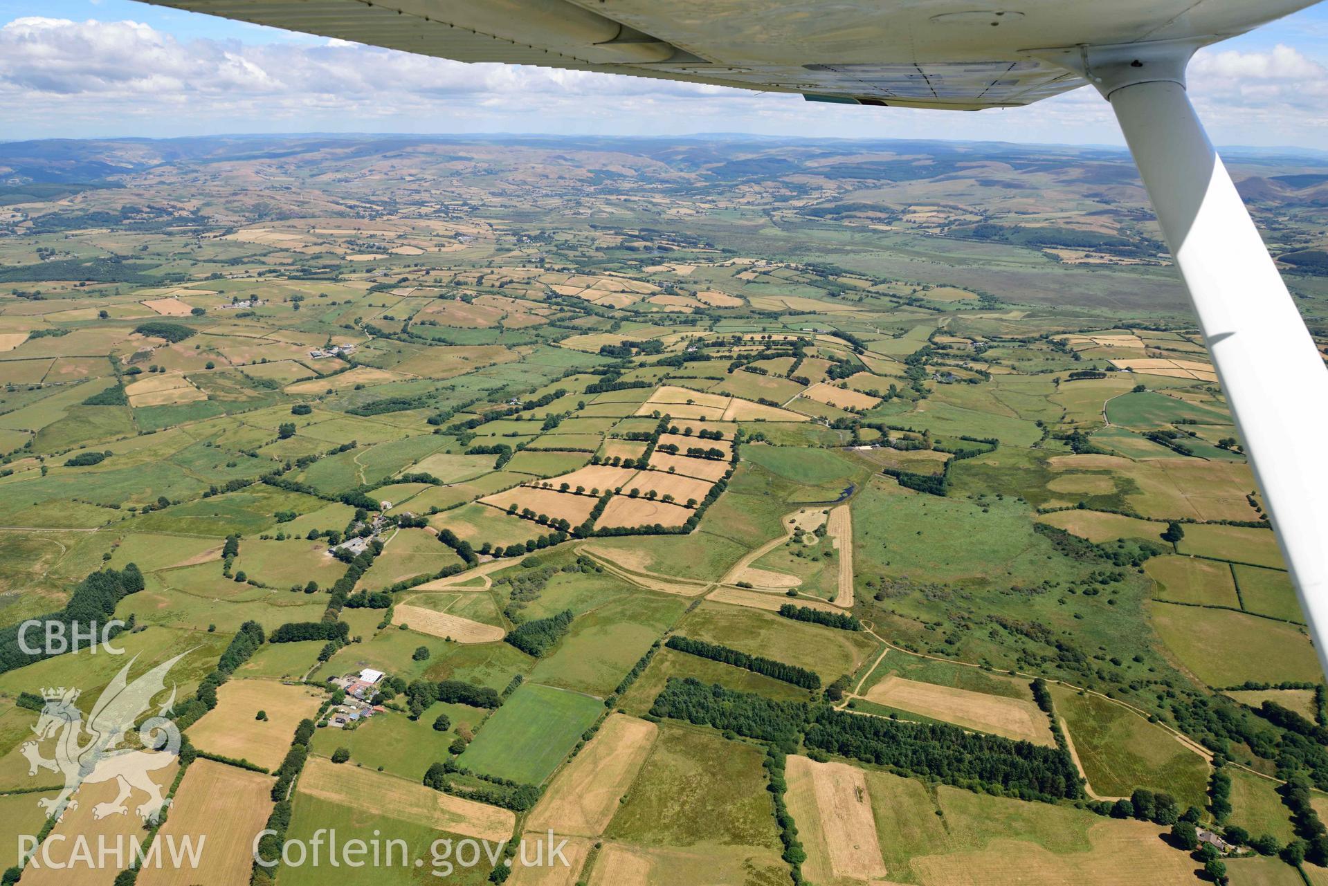 RCAHMW colour oblique aerial photograph of Sarn Helen at Taihirion taken on 9 July 2018 by Toby Driver