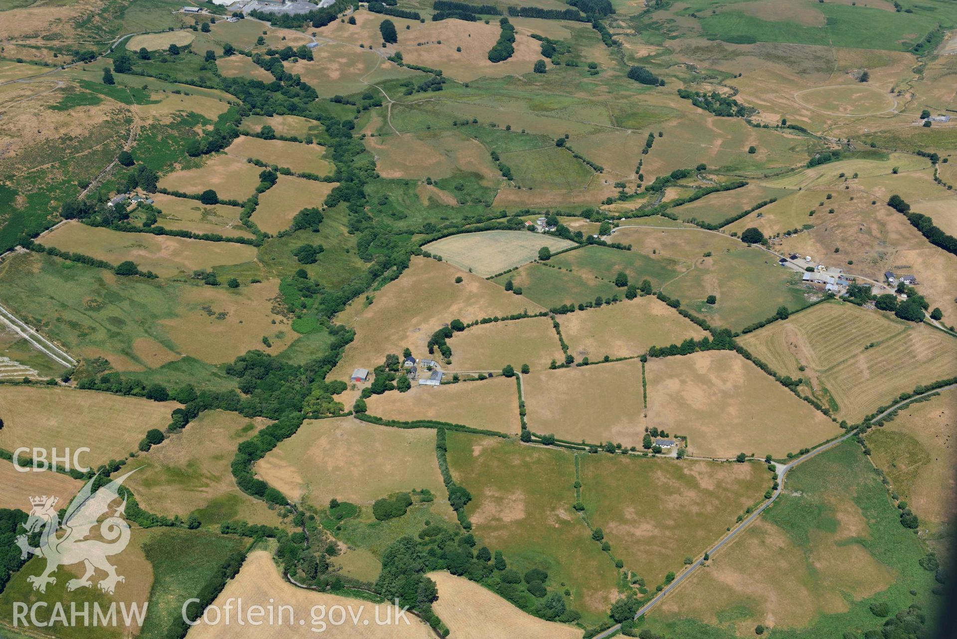 RCAHMW colour oblique aerial photograph of Motte, Cwm Meurig taken on 9 July 2018 by Toby Driver