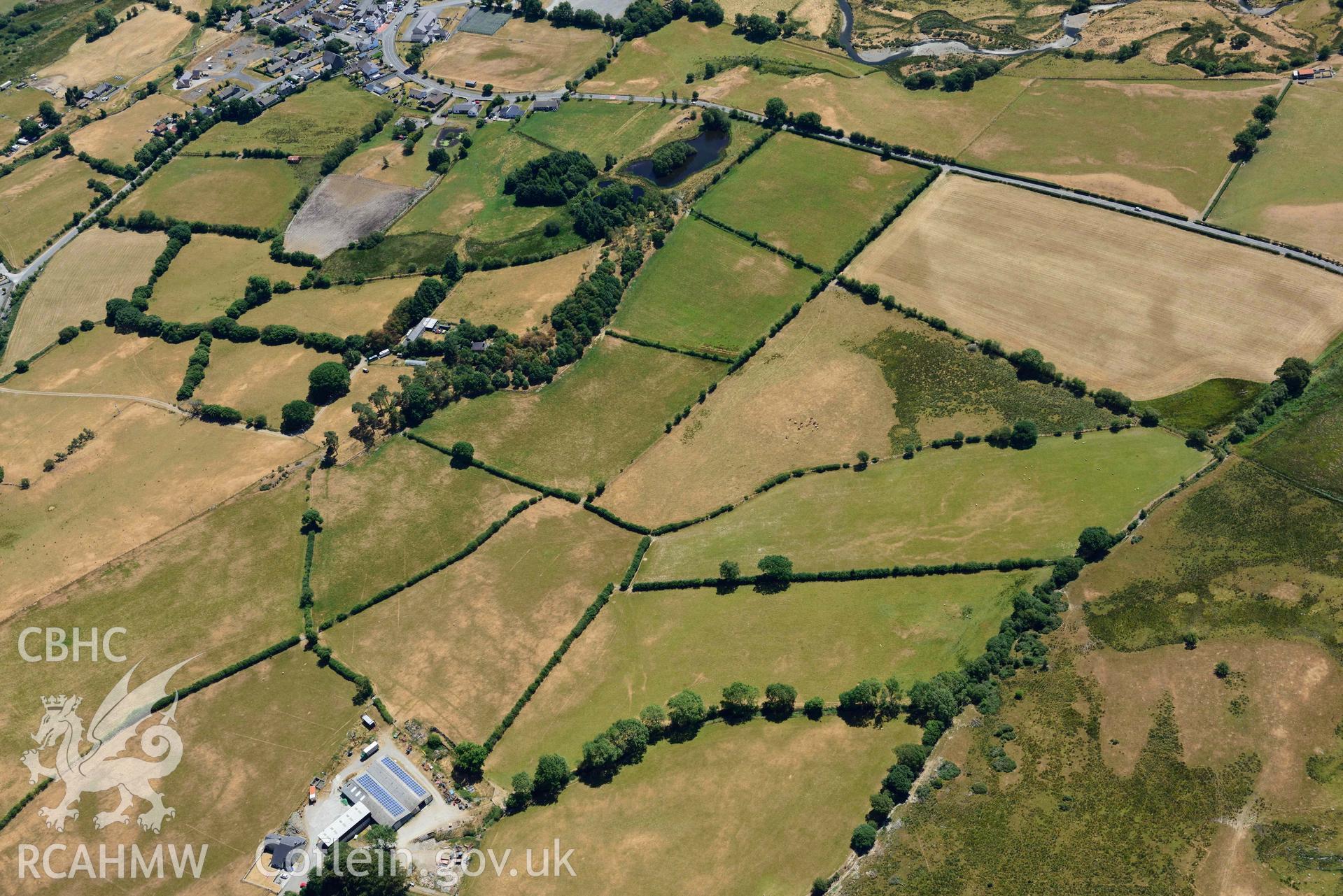 RCAHMW colour oblique aerial photograph of Motte, Cwm Meurig taken on 9 July 2018 by Toby Driver