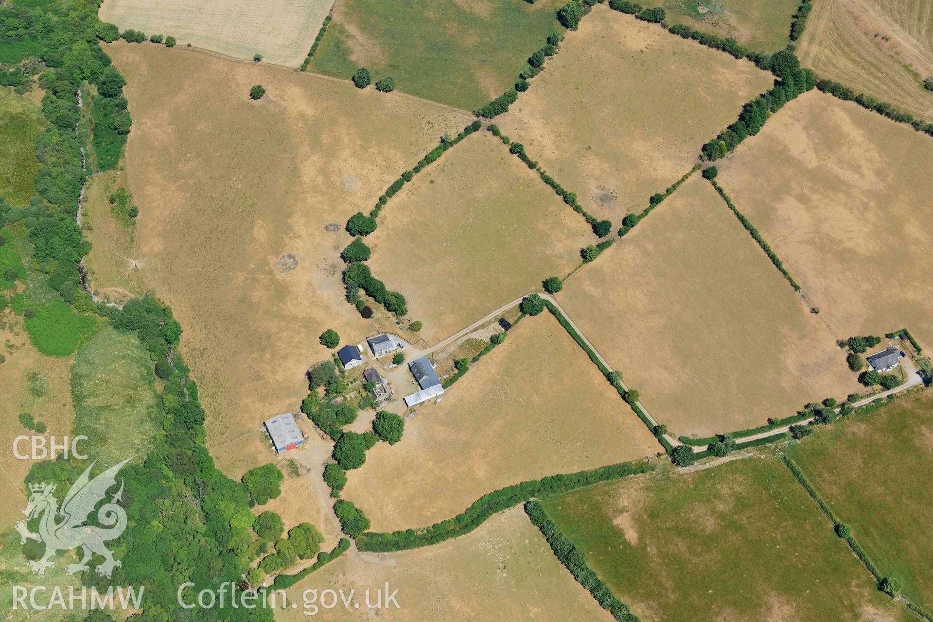 RCAHMW colour oblique aerial photograph of Motte, Cwm Meurig taken on 9 July 2018 by Toby Driver