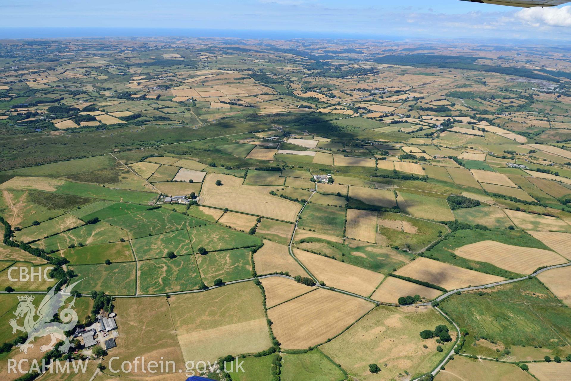 RCAHMW colour oblique aerial photograph of Pontrhydfendigaid village taken on 9 July 2018 by Toby Driver