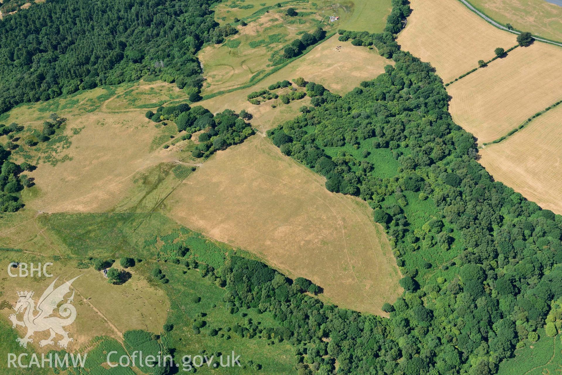 RCAHMW black and white oblique aerial photograph of  Bola'r allt goch taken on 9 July 2018 by Toby Driver