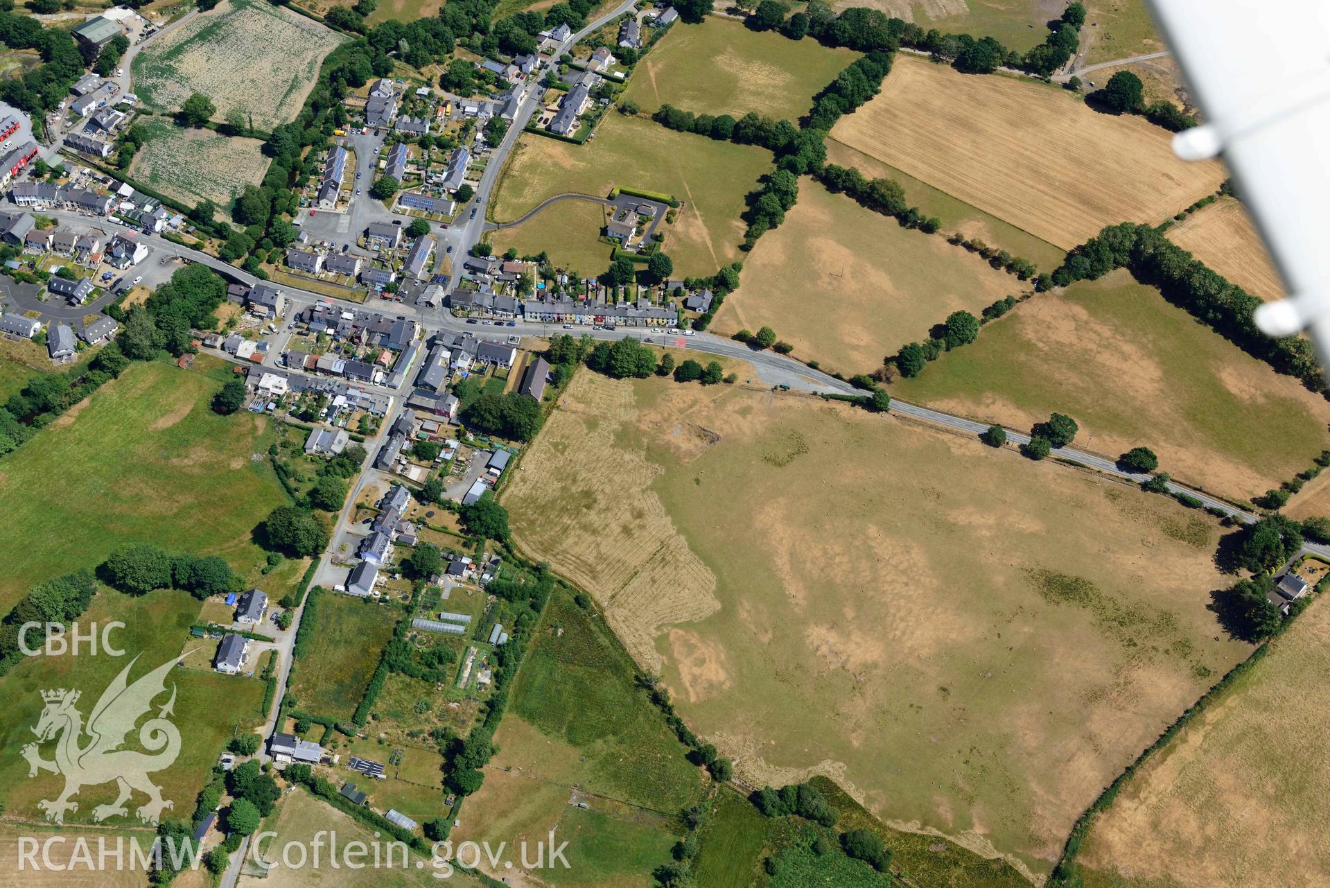 RCAHMW colour oblique aerial photograph of  Pontrhydfendigaid village taken on 9 July 2018 by Toby Driver