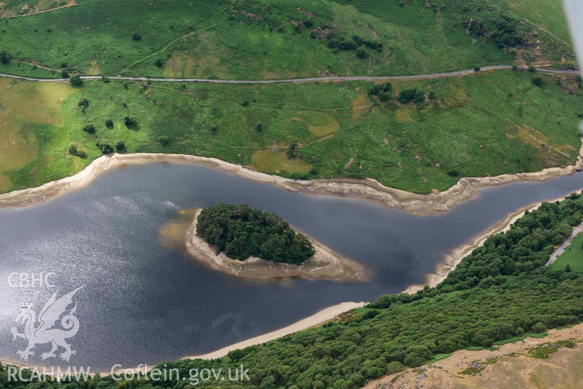 RCAHMW colour oblique aerial photograph of Pen y Garreg Reservoir taken on 9 July 2018 by Toby Driver