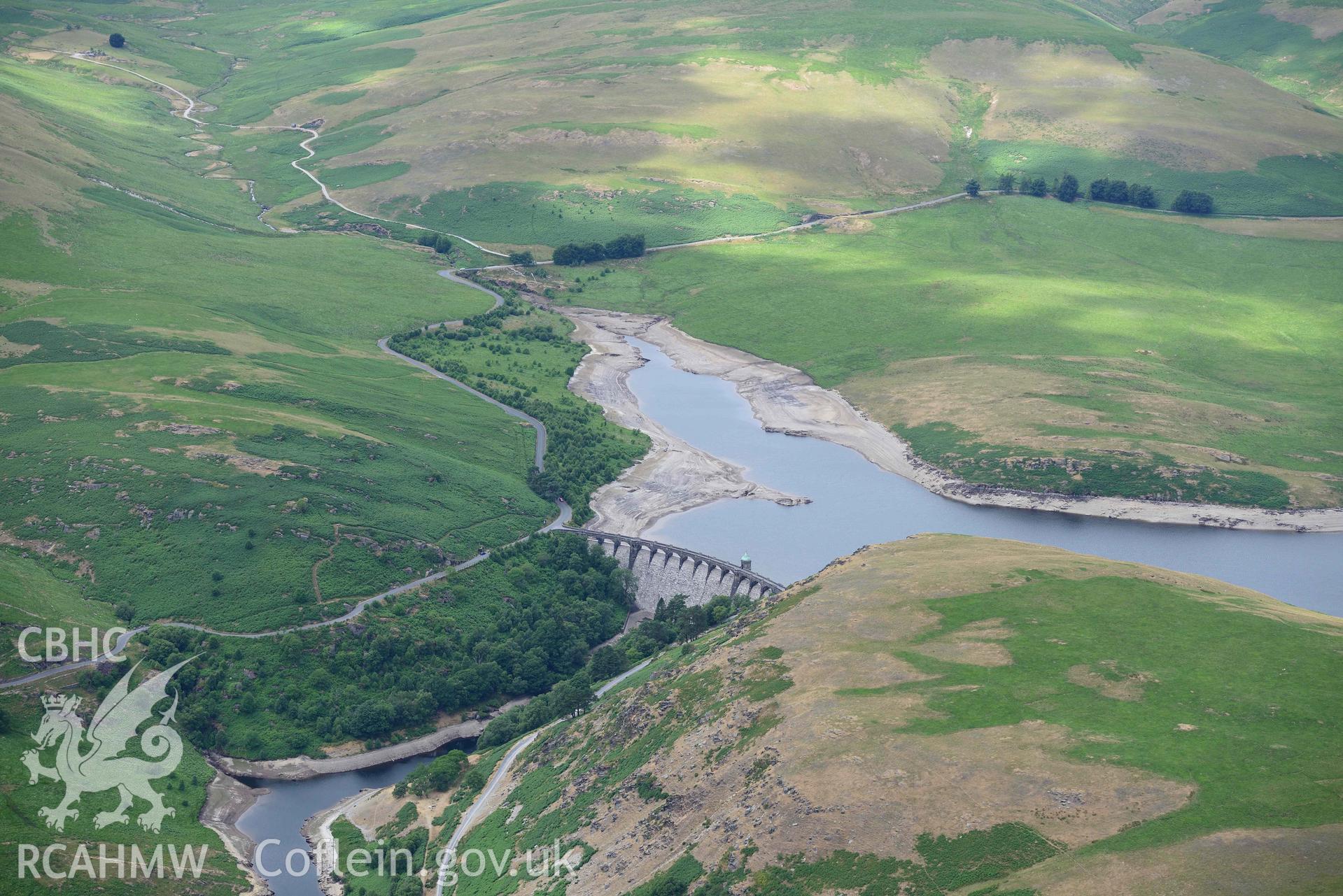 RCAHMW colour oblique aerial photograph of Craig Goch Dam taken on 9 July 2018 by Toby Driver