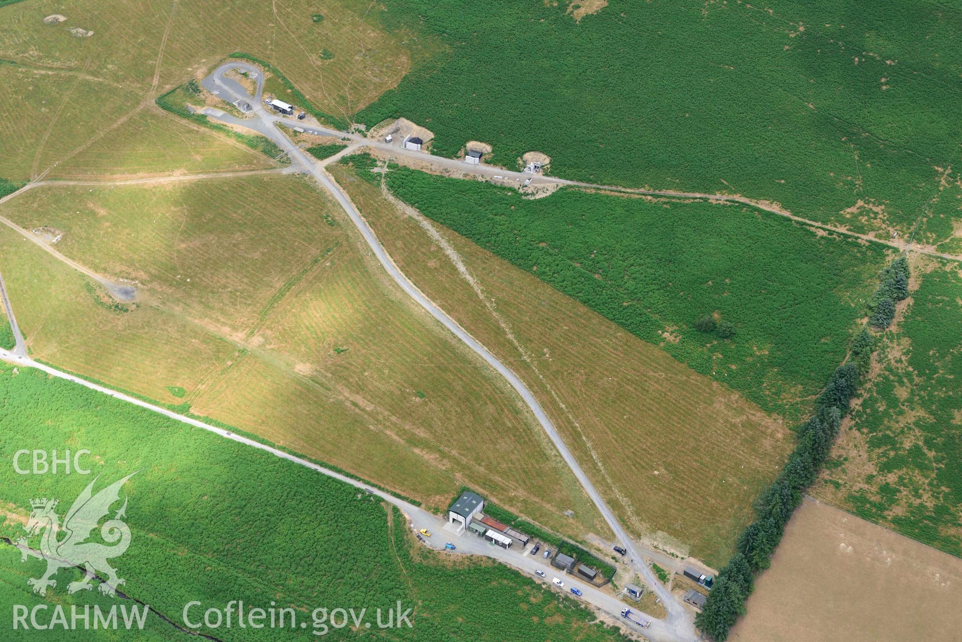 RCAHMW colour oblique aerial photograph of Sarn Helen Roman road section taken on 9 July 2018 by Toby Driver