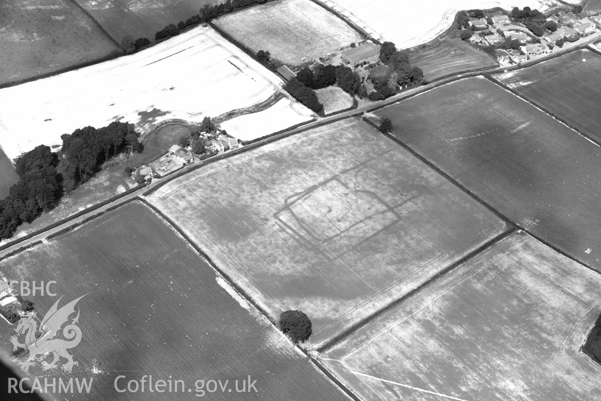 RCAHMW colour oblique aerial photograph of Walton Green Cursus and Walton Green enclosure complex taken on 9 July 2018 by Toby Driver