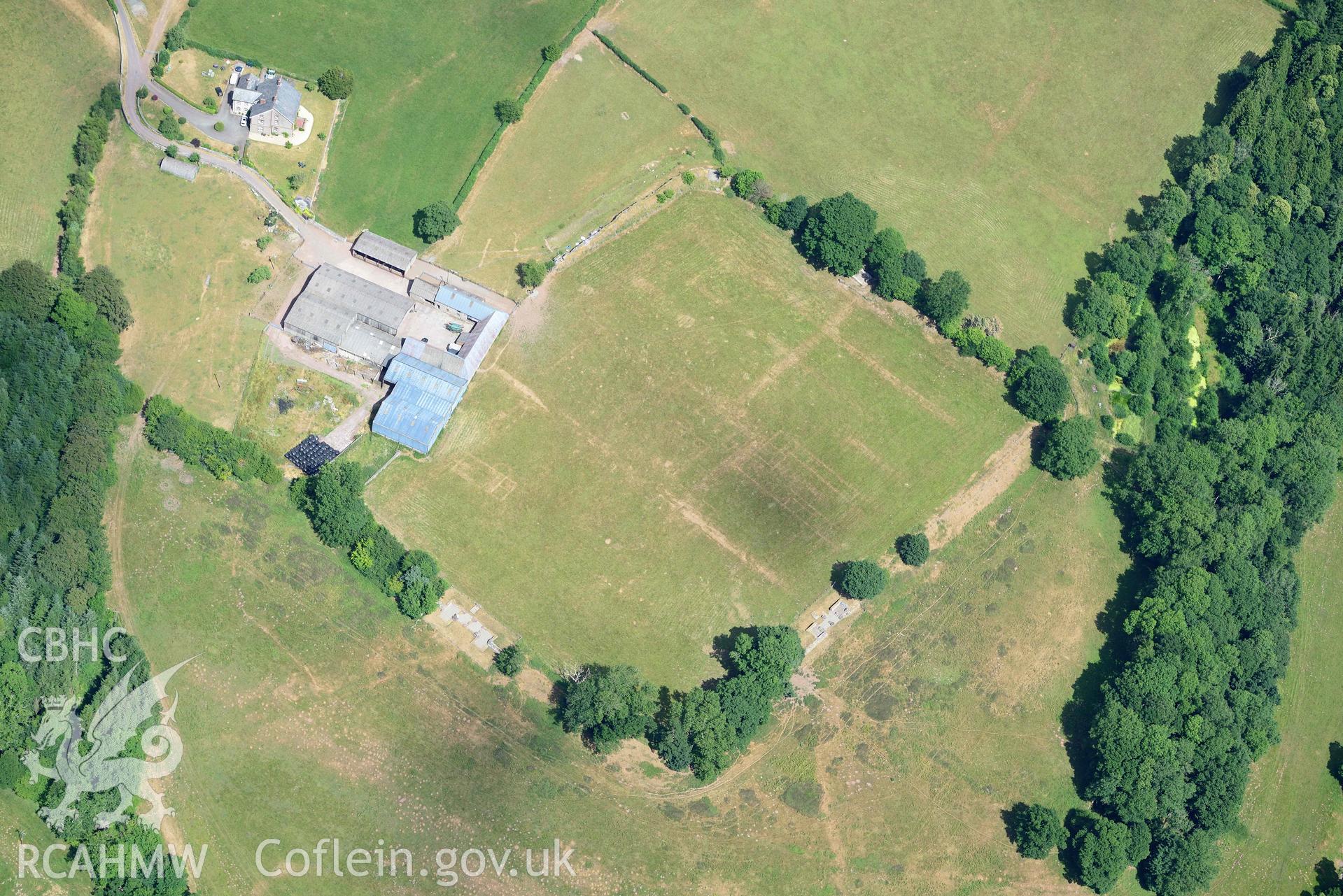 RCAHMW colour oblique aerial photograph of Box Bush from the west taken on 9 July 2018 by Toby Driver