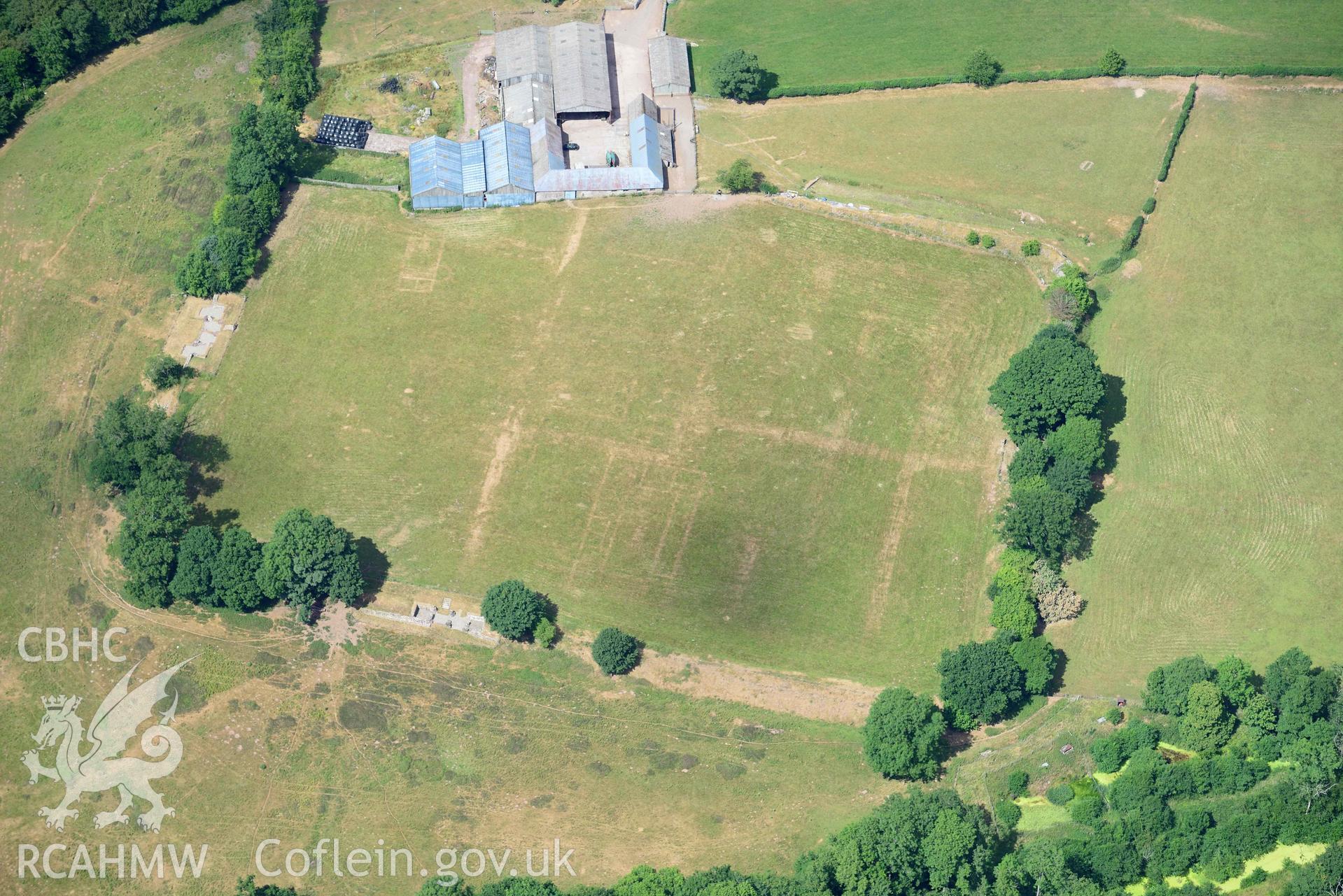 RCAHMW colour oblique aerial photograph of Box Bush from the west taken on 9 July 2018 by Toby Driver