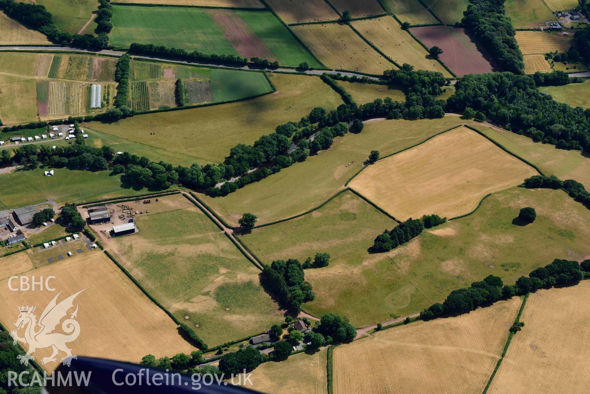 RCAHMW colour oblique aerial photograph of  Aberbran Fach house taken on 9 July 2018 by Toby Driver