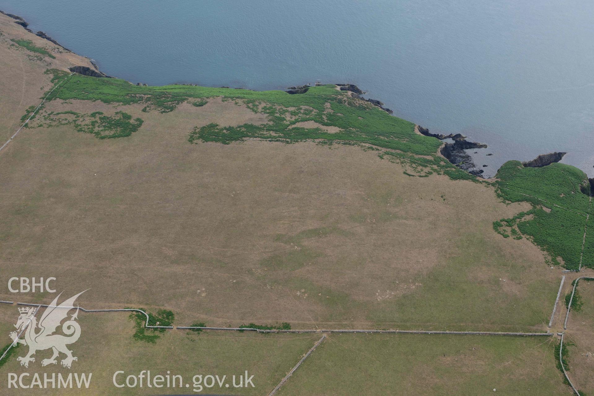 Ramsey Island, parchmarks at Parc y Capel - SM704244. © Crown: CHERISH PROJECT 2017. Produced with EU funds through the Ireland Wales Co-operation Programme 2014-2023.