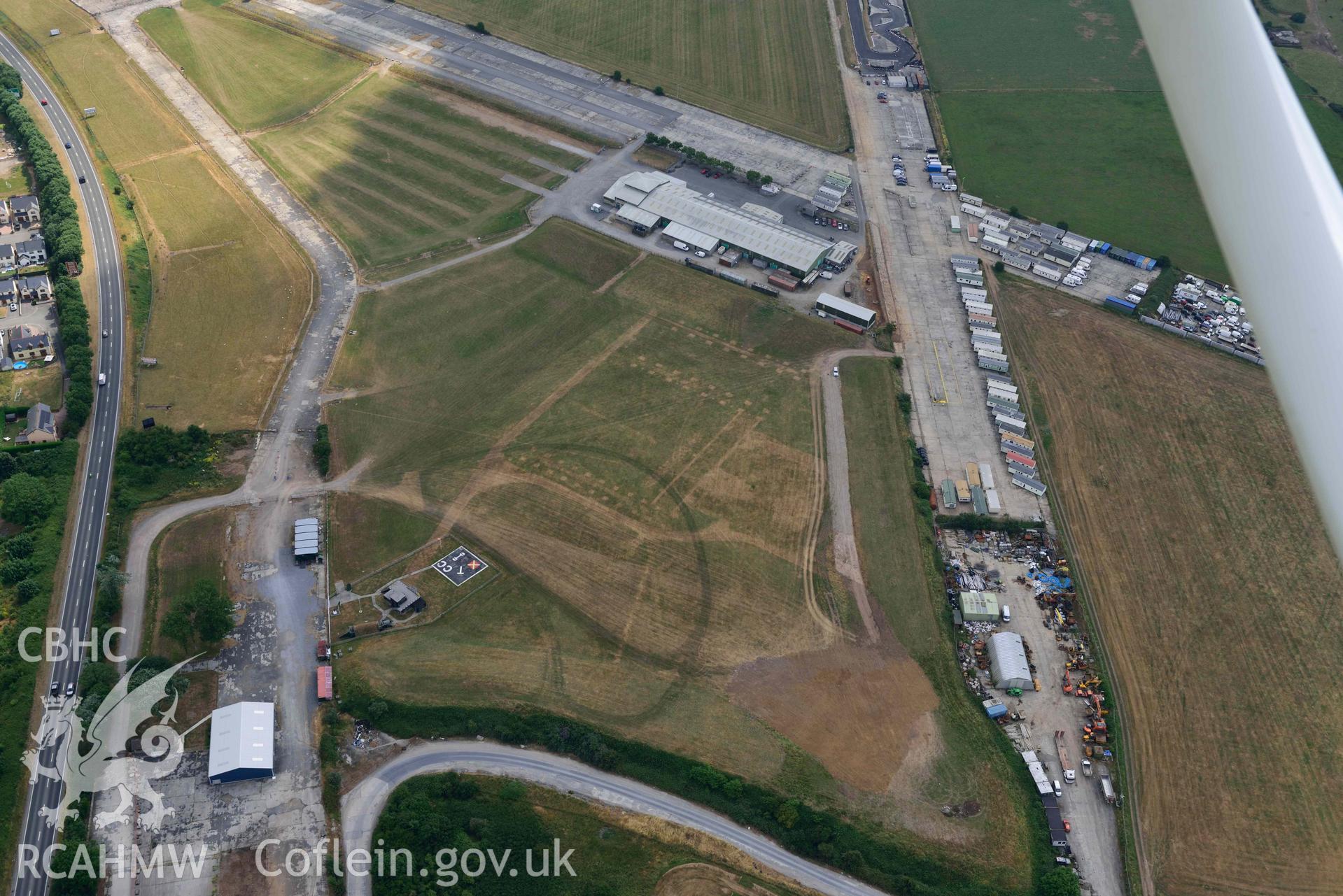 Aerial photography of Carew Cheriton and Milton Airship station Aerial reconnaissance survey for the CHERISH Project. Crown Copyright: CHERISH PROJECT 2018. Produced with EU funds through the Ireland Wales Co-operation Programme 2014-2020. All material made freely available through the Open Government Licence.