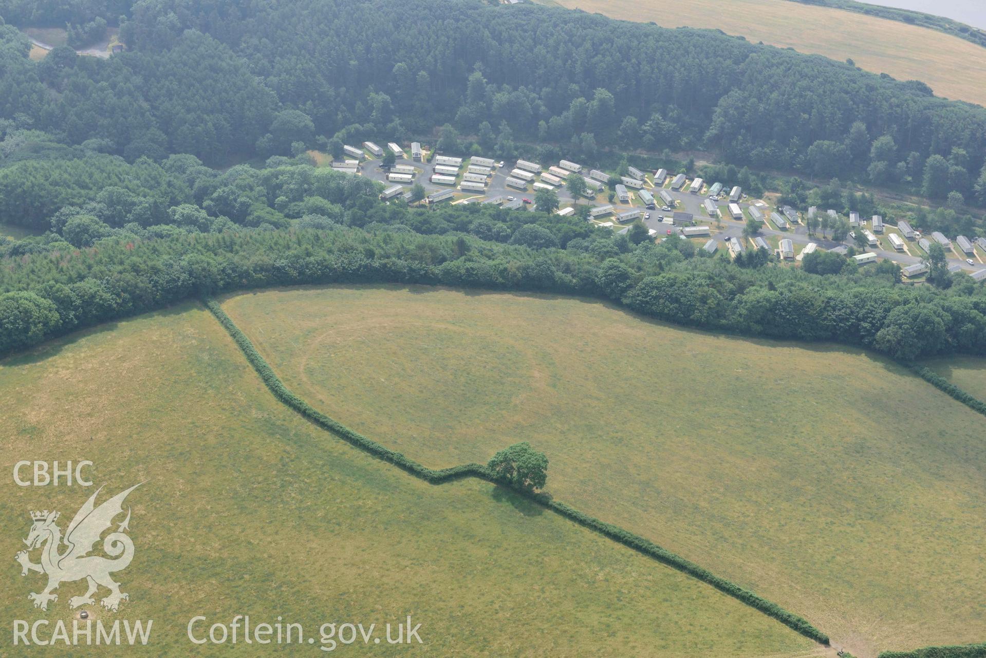 Aerial photography of Trelissey Roman villa Aerial reconnaissance survey for the CHERISH Project. Crown Copyright: CHERISH PROJECT 2018. Produced with EU funds through the Ireland Wales Co-operation Programme 2014-2020. All material made freely available through the Open Government Licence.