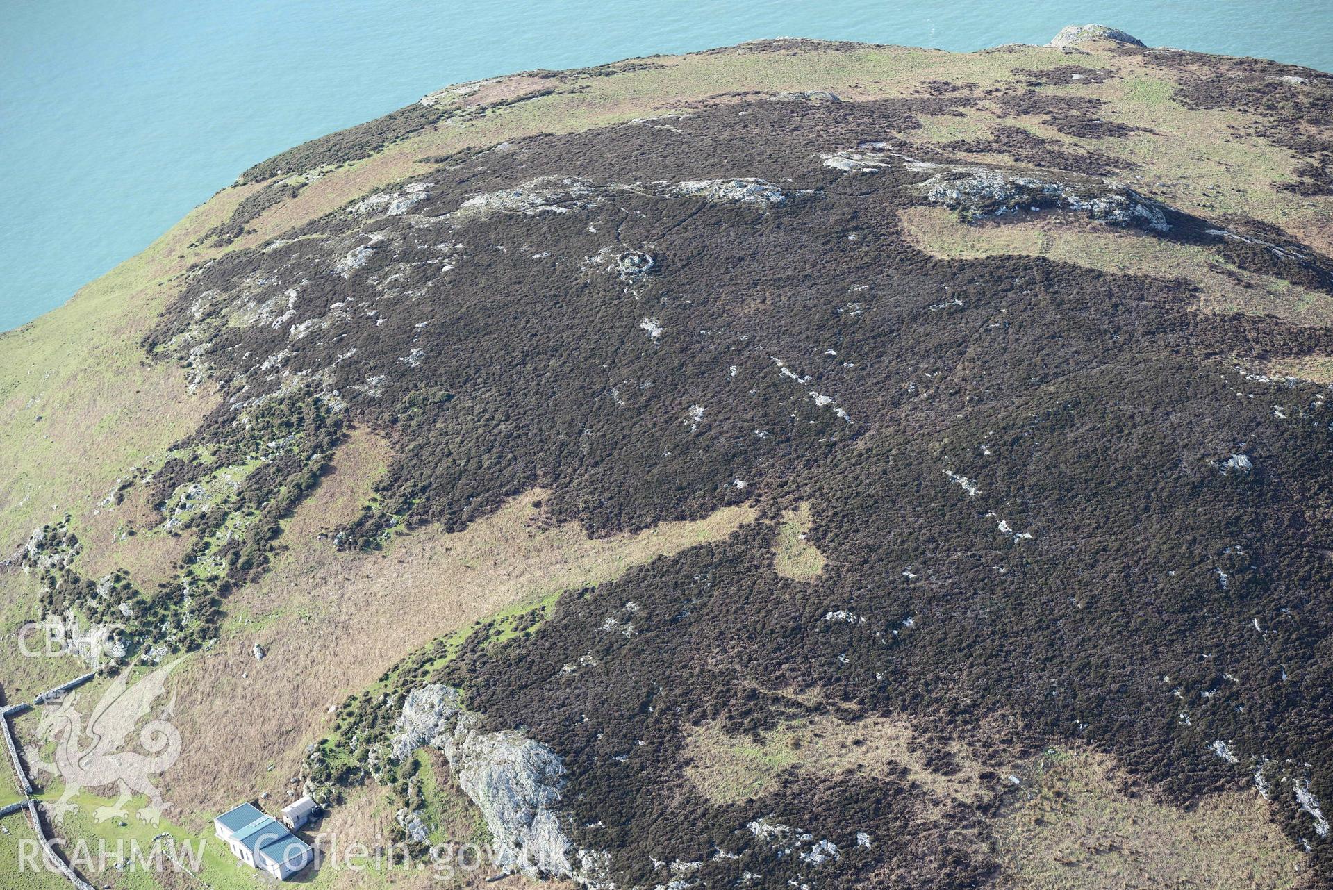 Aerial photo of  Clegyr Boia.  Aerial reconnaissance survey for the CHERISH Project. Crown Copyright: CHERISH PROJECT 2018. Produced with EU funds through the Ireland Wales Co-operation Programme 2014-2020. All material made freely available through the Open Government Licence.