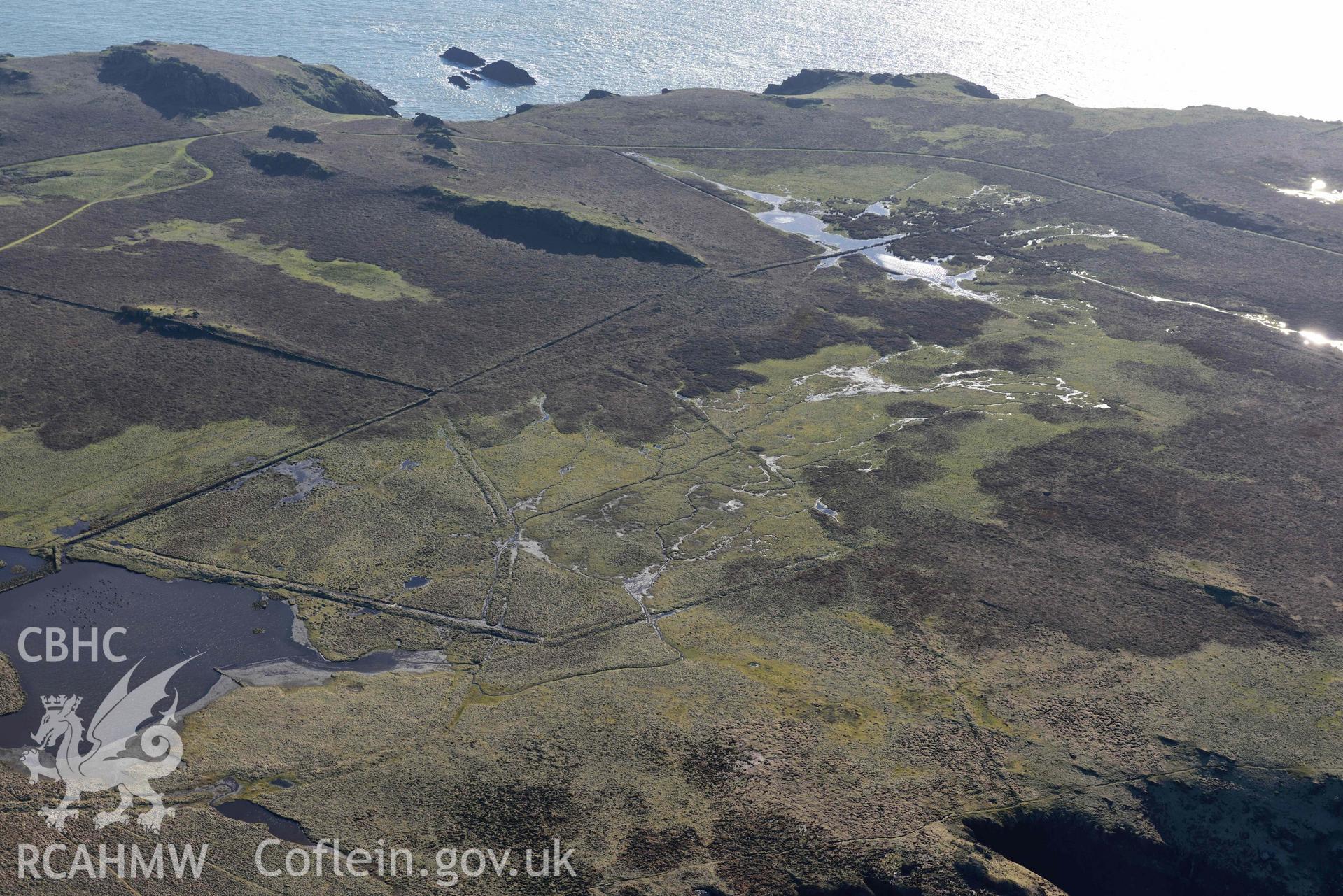 Aerial photo of Skokholm.  Aerial reconnaissance survey for the CHERISH Project. Crown Copyright: CHERISH PROJECT 2018. Produced with EU funds through the Ireland Wales Co-operation Programme 2014-2020. All material made freely available through the Open Government Licence.