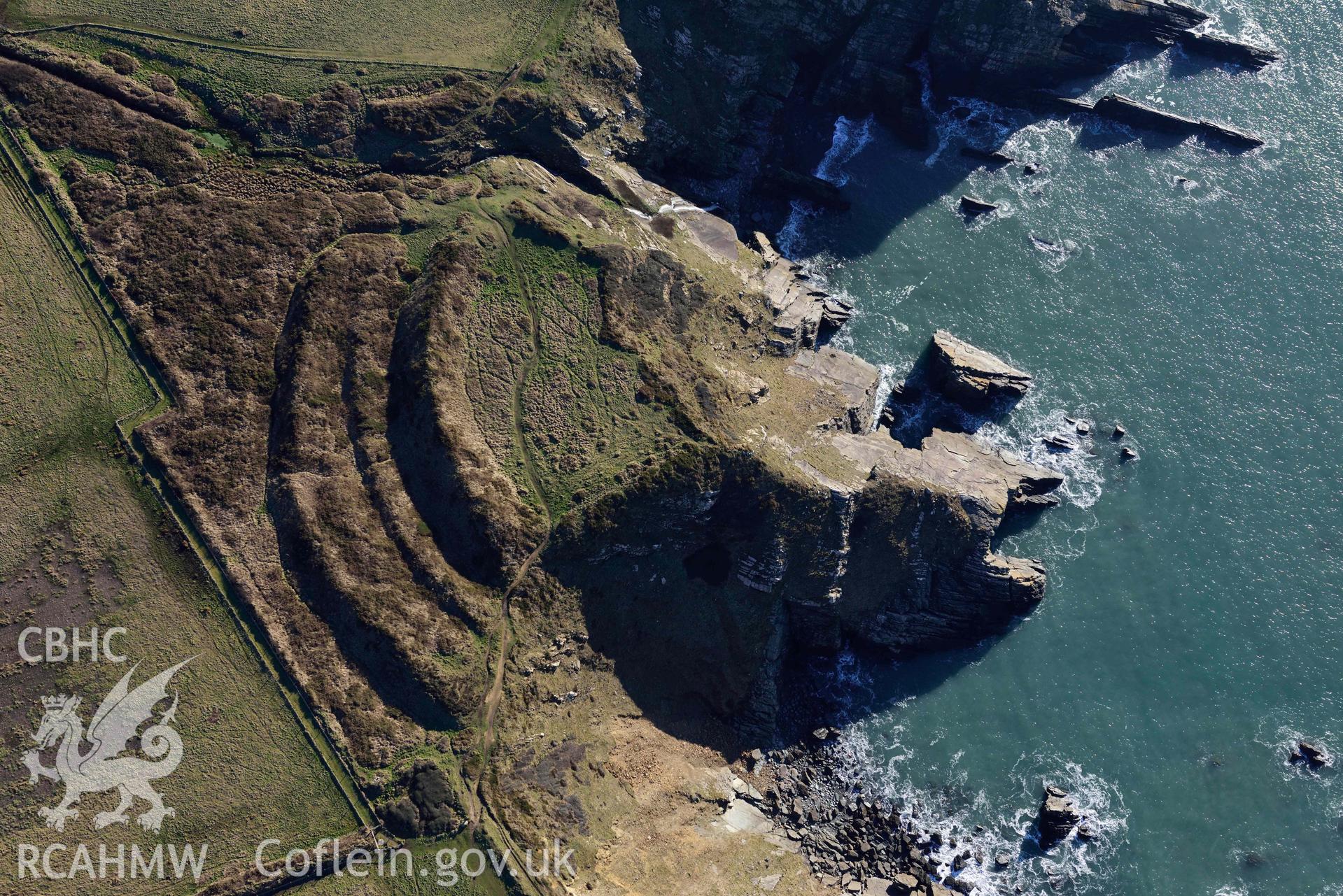 Aerial photo of Skokholm.  Aerial reconnaissance survey for the CHERISH Project. Crown Copyright: CHERISH PROJECT 2018. Produced with EU funds through the Ireland Wales Co-operation Programme 2014-2020. All material made freely available through the Open Government Licence.